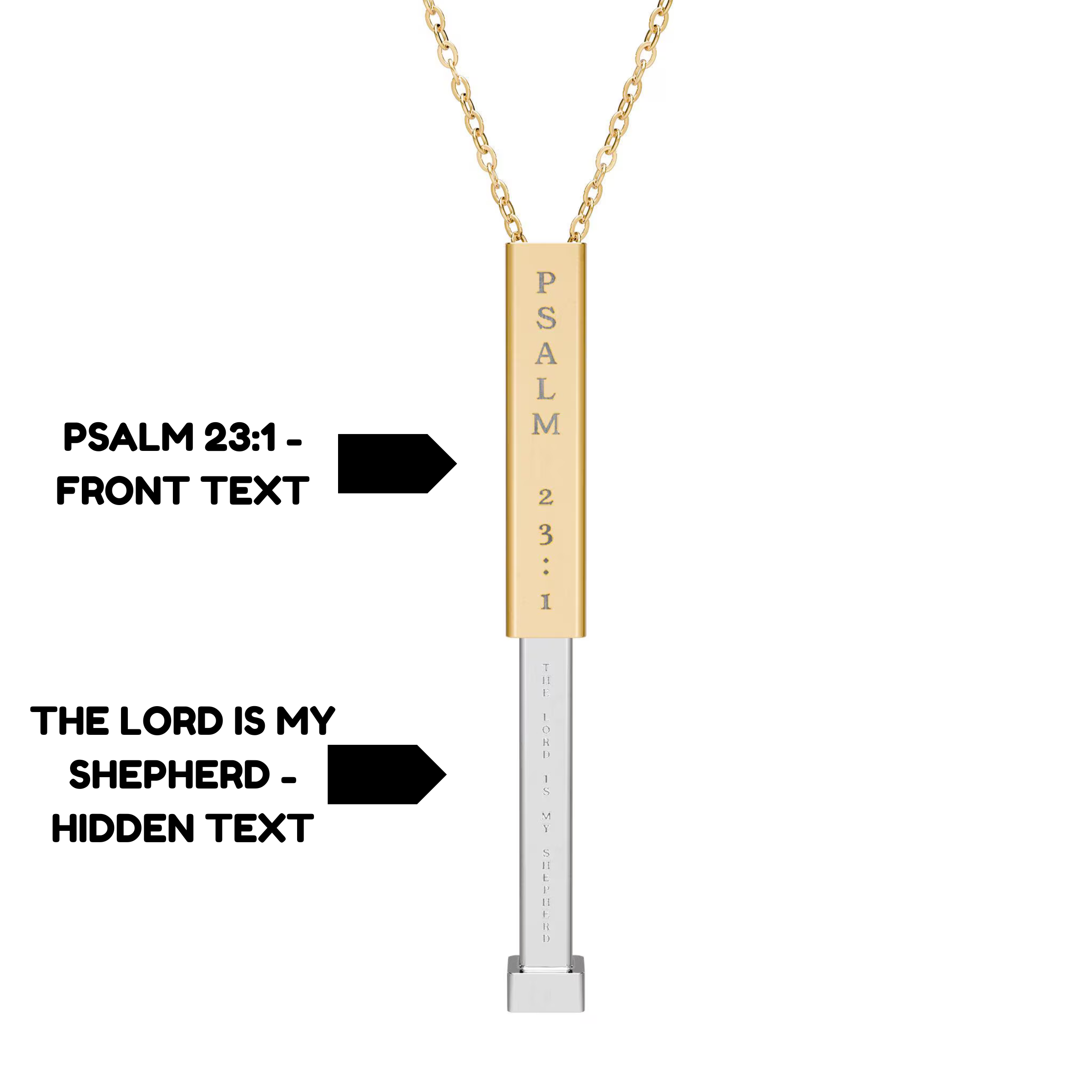 Engraved Sliding Bar Necklace | Custom Psalm 23:1 Message | Thoughtful Gift for Mom, Dad &amp; More product thumbnail image