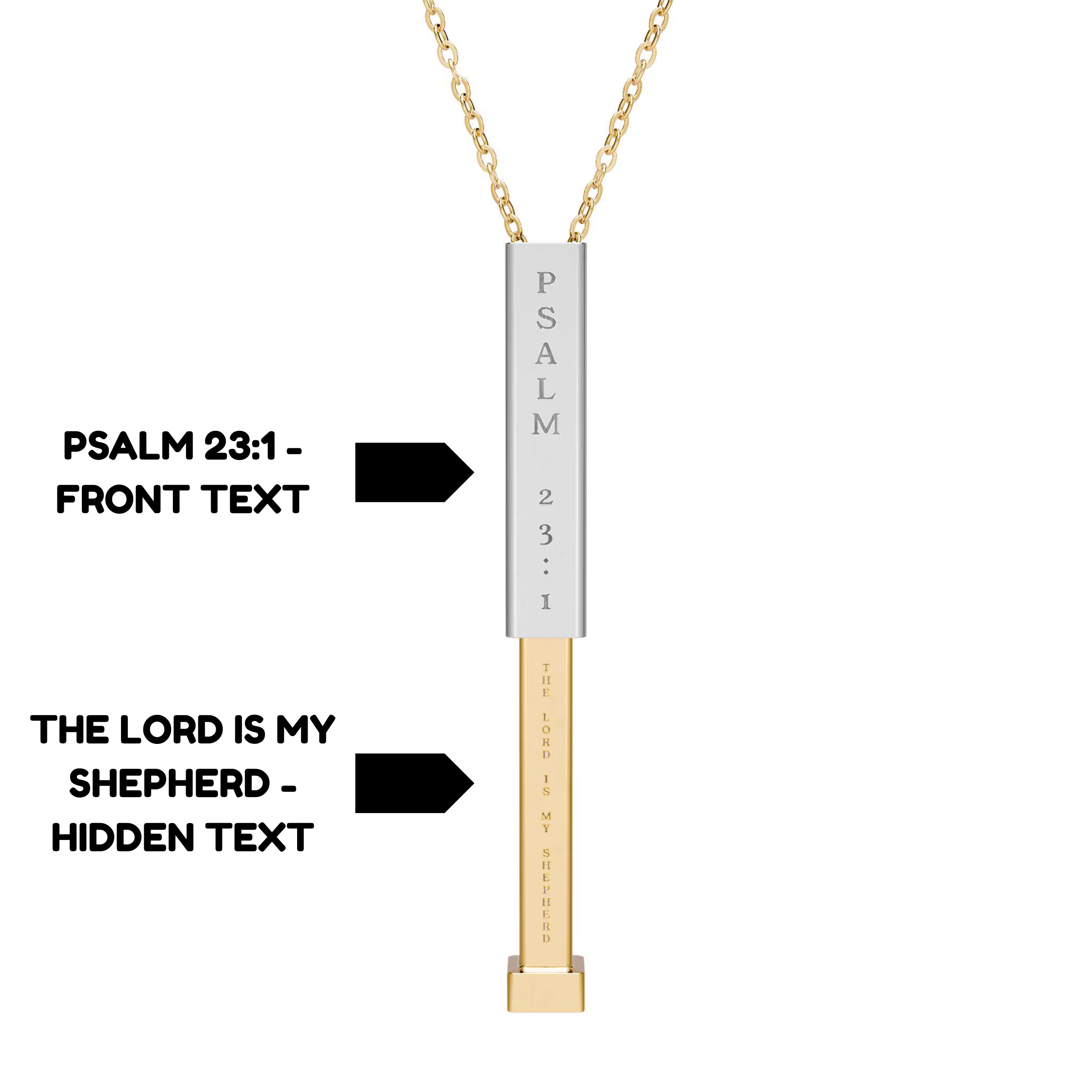 Engraved Sliding Bar Necklace | Custom Psalm 23:1 Message | Thoughtful Gift for Mom, Dad & More product thumbnail image Engraved Sliding Bar Necklace | Custom Psalm 23:1 Message | Thoughtful Gift for Mom, Dad & More product thumbnail image