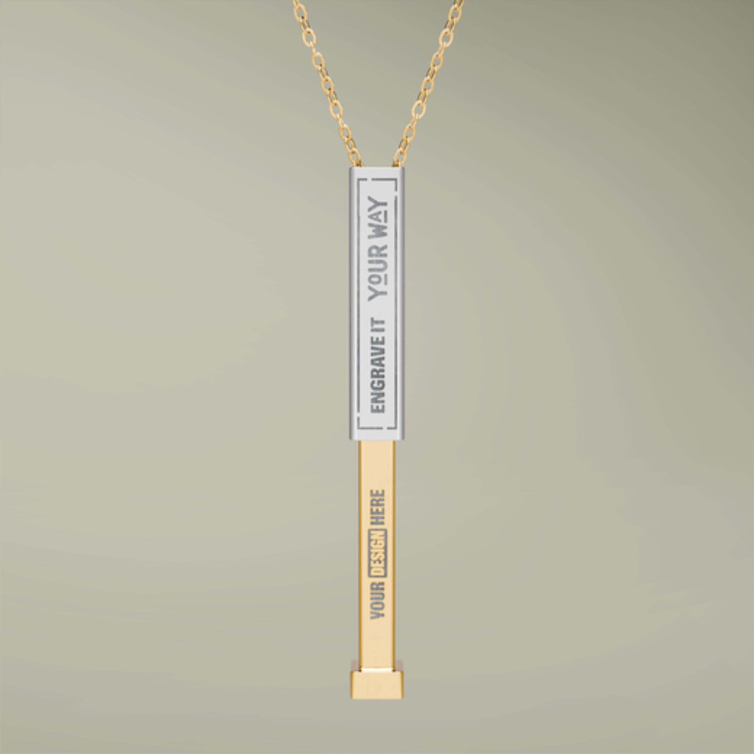 Personalized Sliding Bar Necklace | Custom Secret Message Engraving | Perfect Gift for Him &amp; Her product thumbnail image