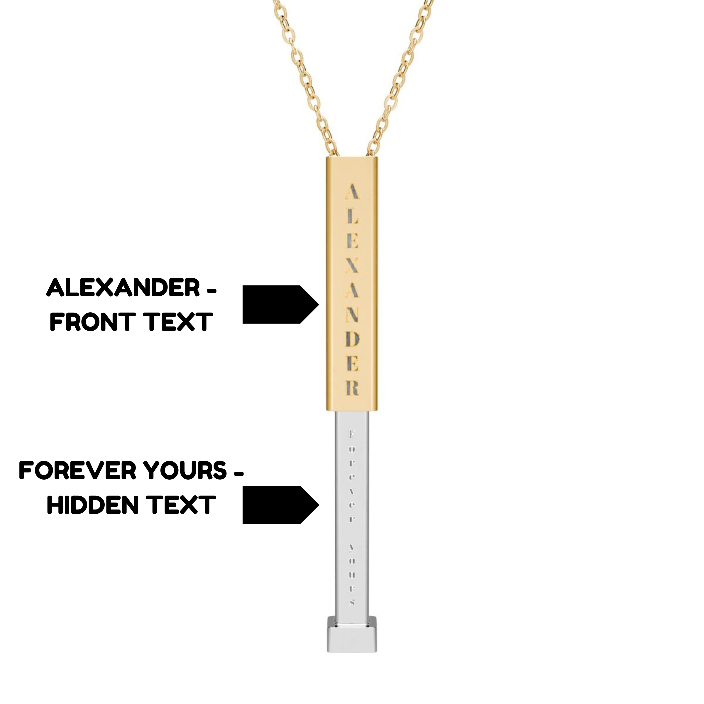 Personalized Sliding Bar Necklace | Custom Secret Message Engraving | Perfect Gift for Him &amp; Her product thumbnail image