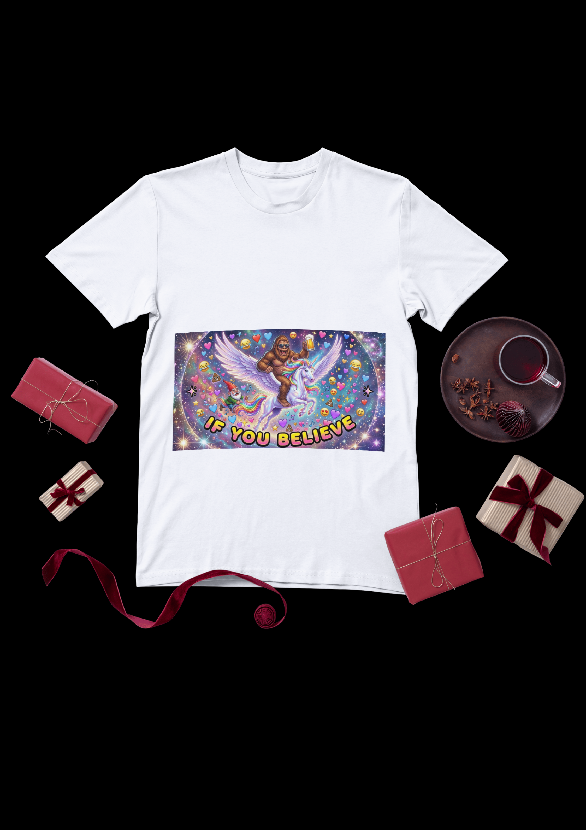 Believe in Magic Tee — Colorful Angel Wings Graphic T-Shirt product thumbnail image