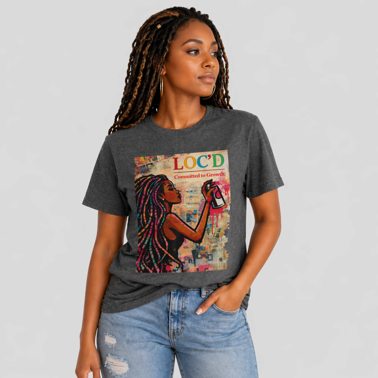 LOC’D Committed to Growth Tee — Natural Hair Graphic Shirt