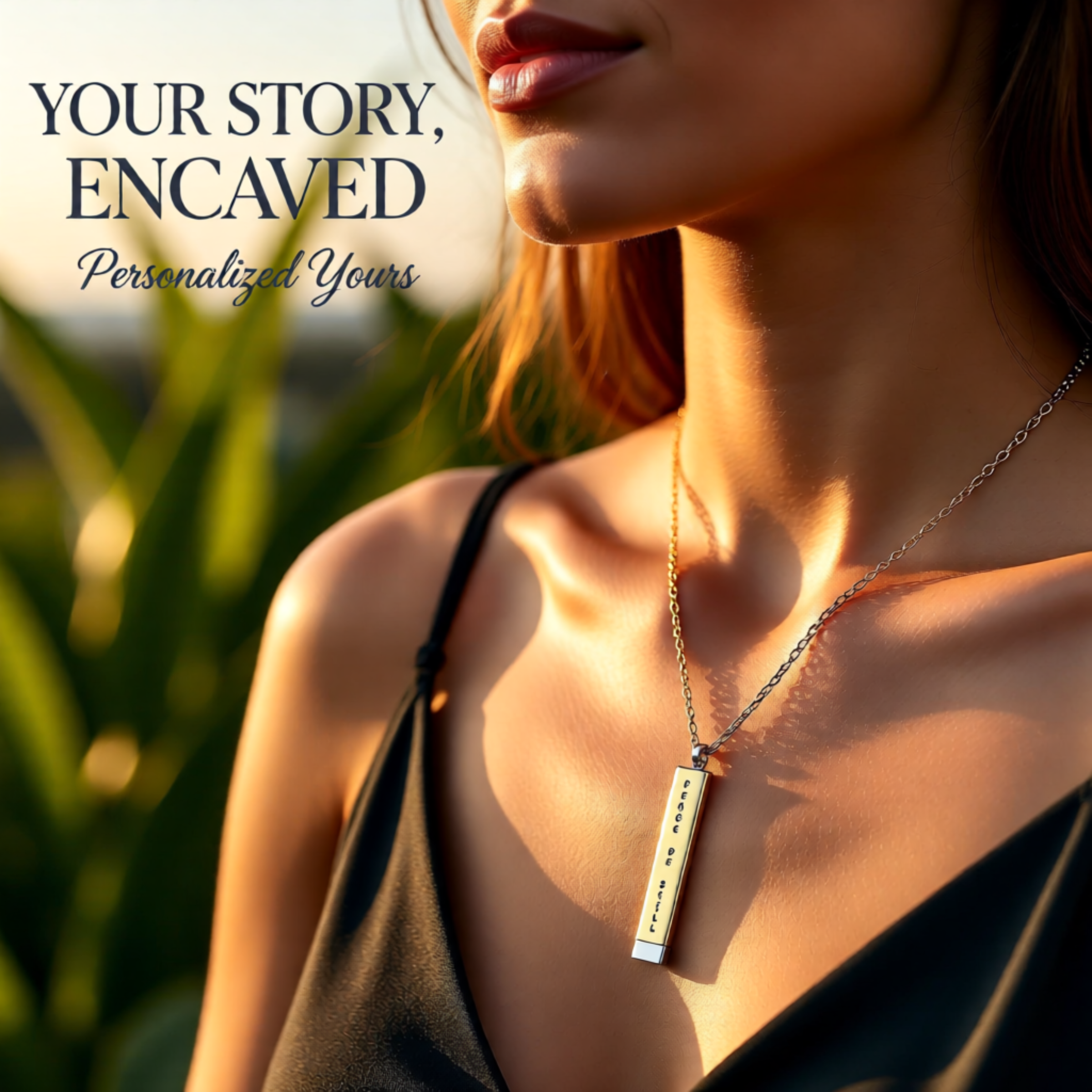 Engraved Secret Message Necklace | Personalized Peace Be Still Bar Pendant | Unique Gift Idea product thumbnail image Engraved Secret Message Necklace | Personalized Peace Be Still Bar Pendant | Unique Gift Idea product thumbnail image