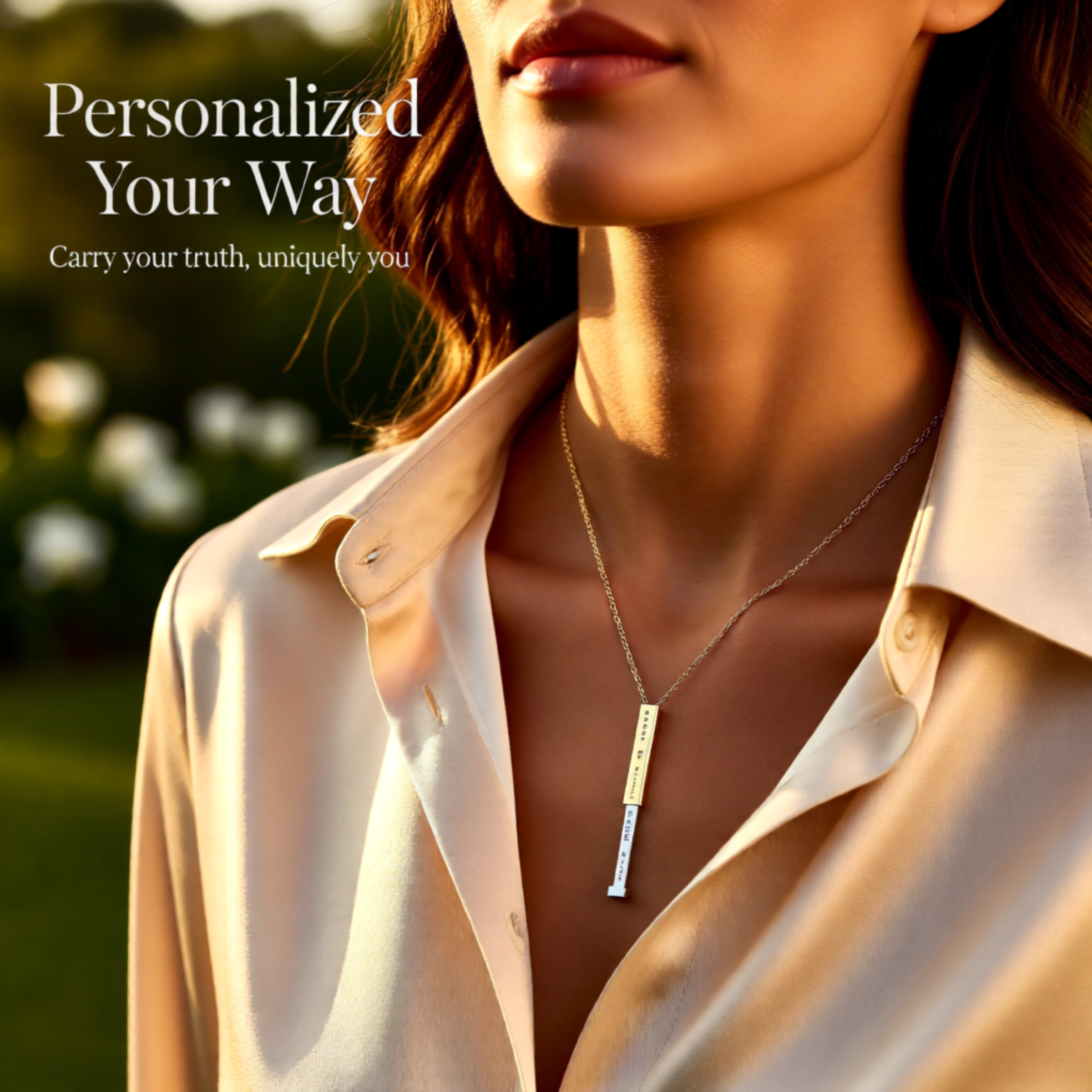 Engraved Secret Message Necklace | Personalized Peace Be Still Bar Pendant | Unique Gift Idea product thumbnail image