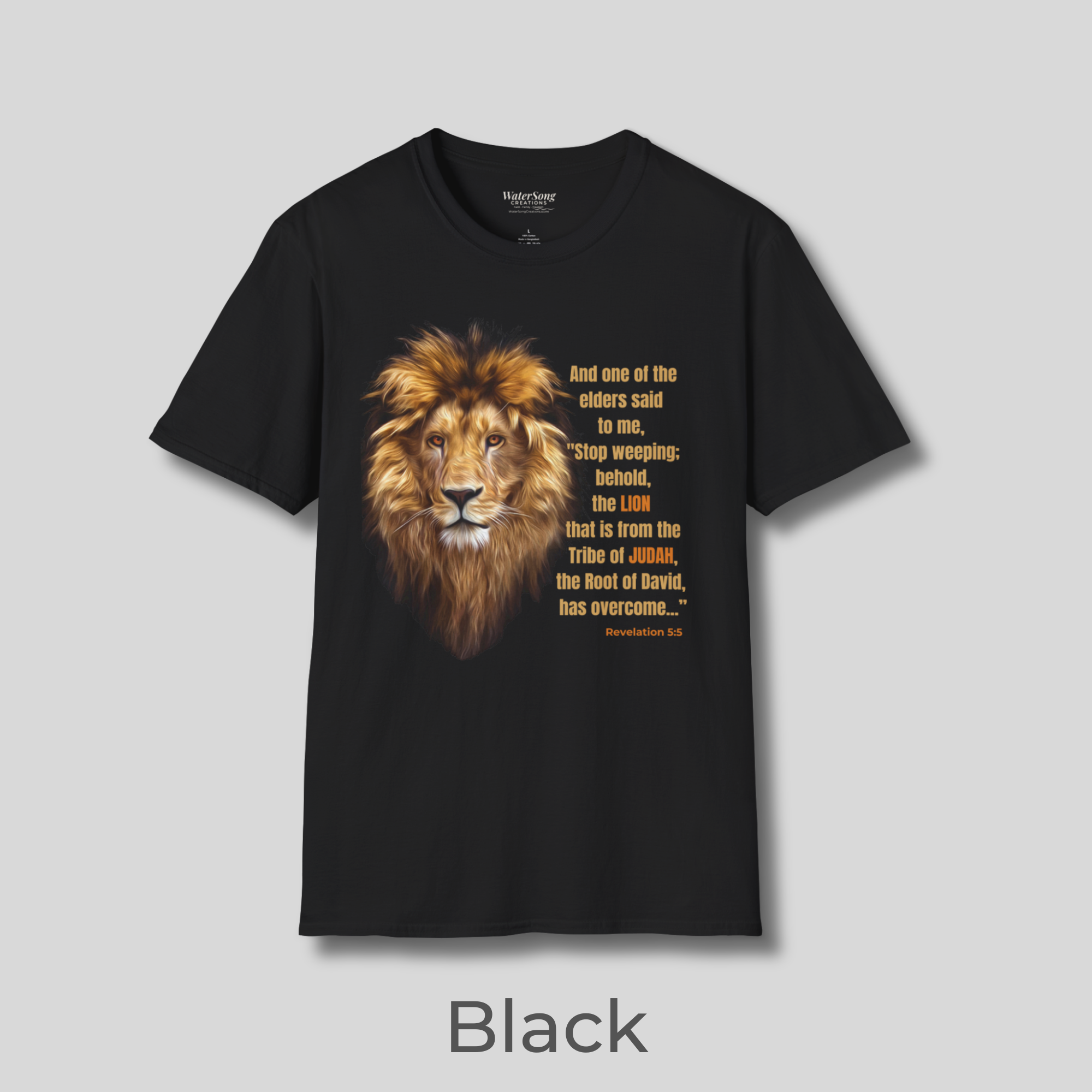 Lion of Judah Soft Cotton T-Shirt - Revelation 5:5 product thumbnail image