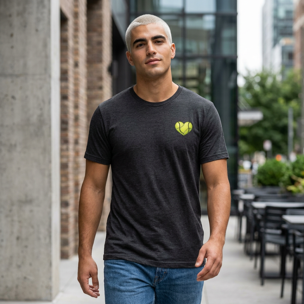 Tennis 'I RACQIX  Pushers' Tee — Heart-Shaped Tennis Ball Graphic T-Shirt