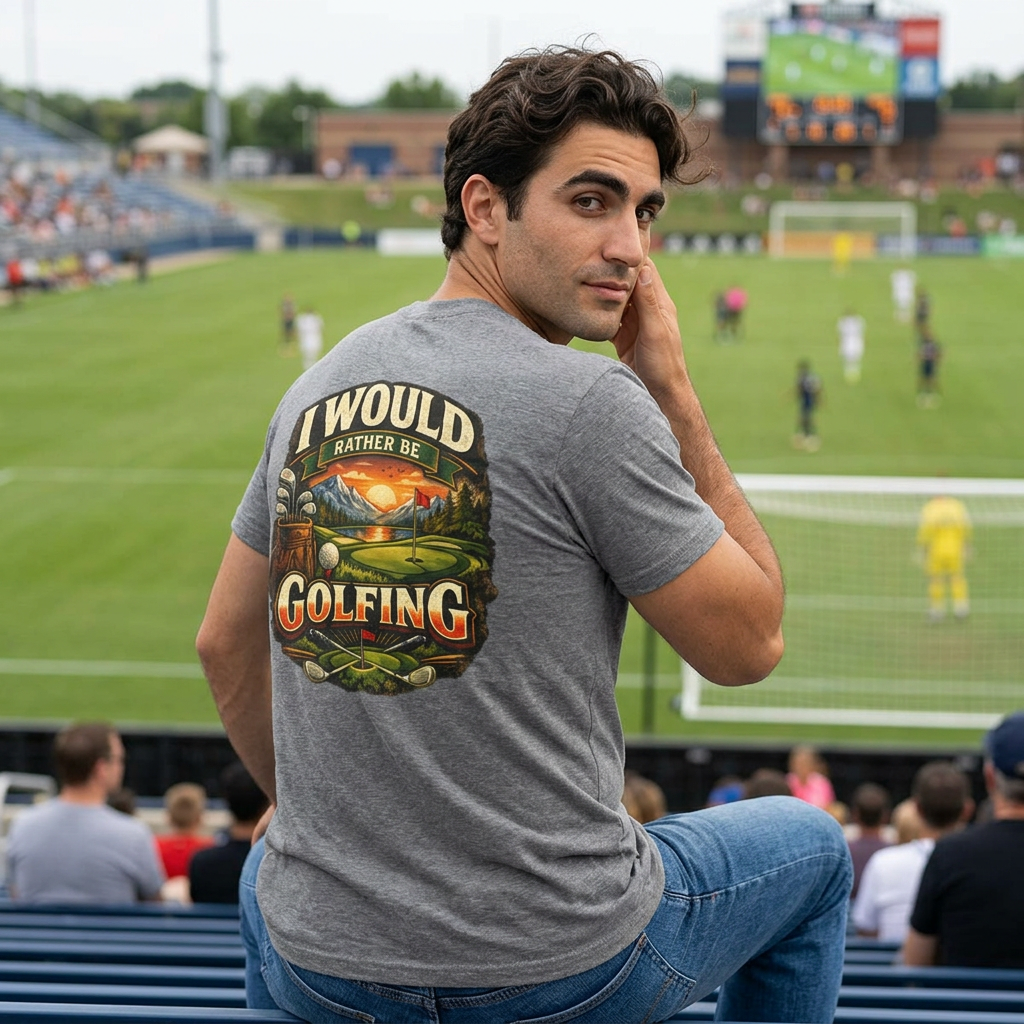 Golfing Graphic Tee — "I Would Rather Be Golfing" Vintage Course Design