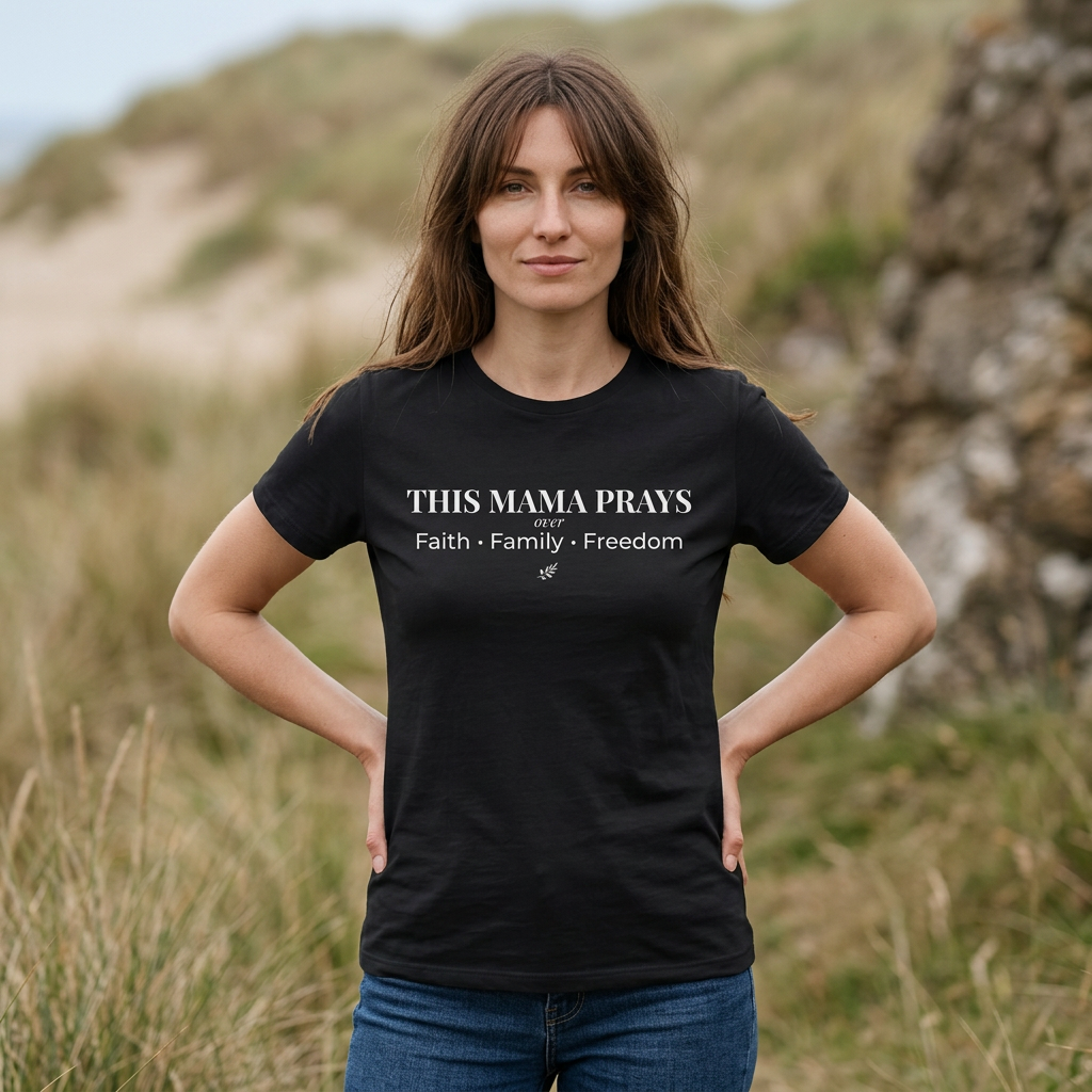 This Mama Prays T-Shirt | Faith • Family • Freedom | Inspirational Mom Tee product thumbnail image This Mama Prays T-Shirt | Faith • Family • Freedom | Inspirational Mom Tee product thumbnail image