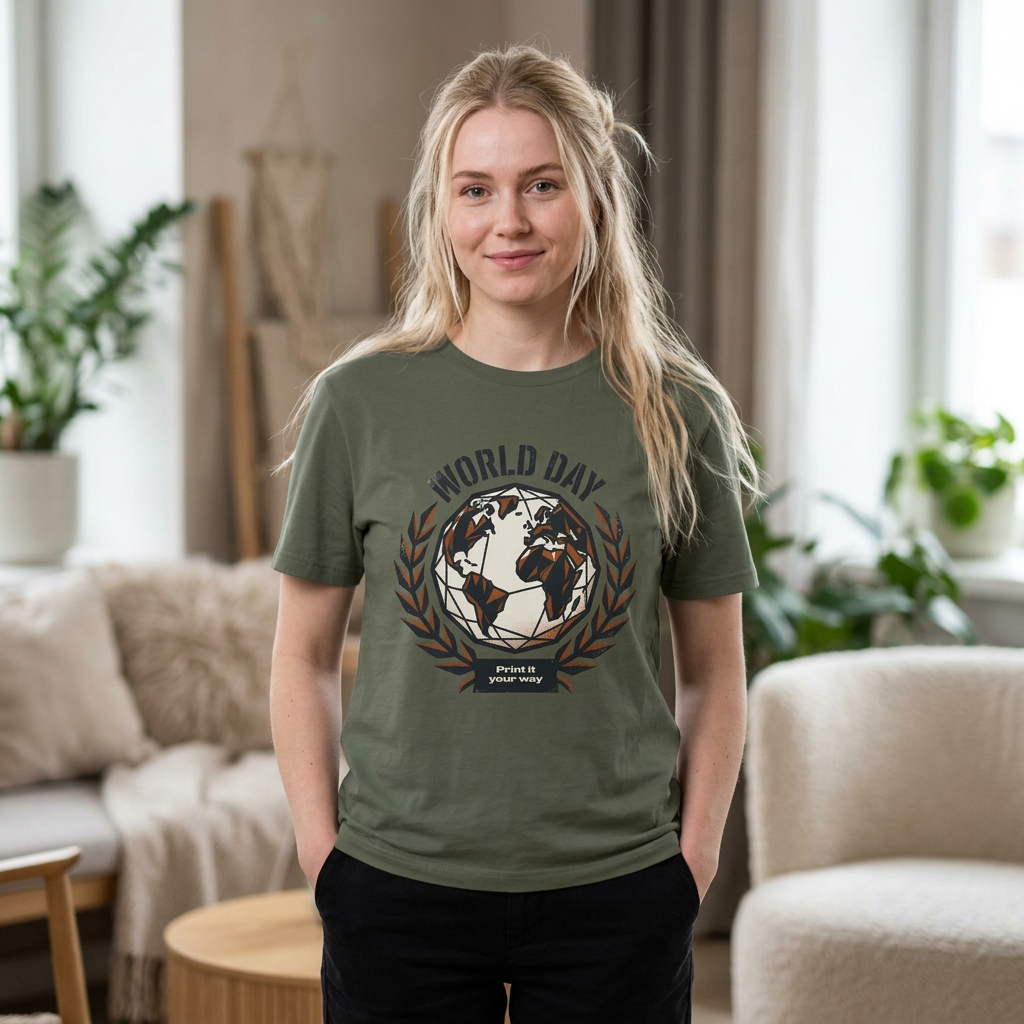 World Day Globe T-Shirt — Vintage Earth &amp; Laurel Graphic product thumbnail image