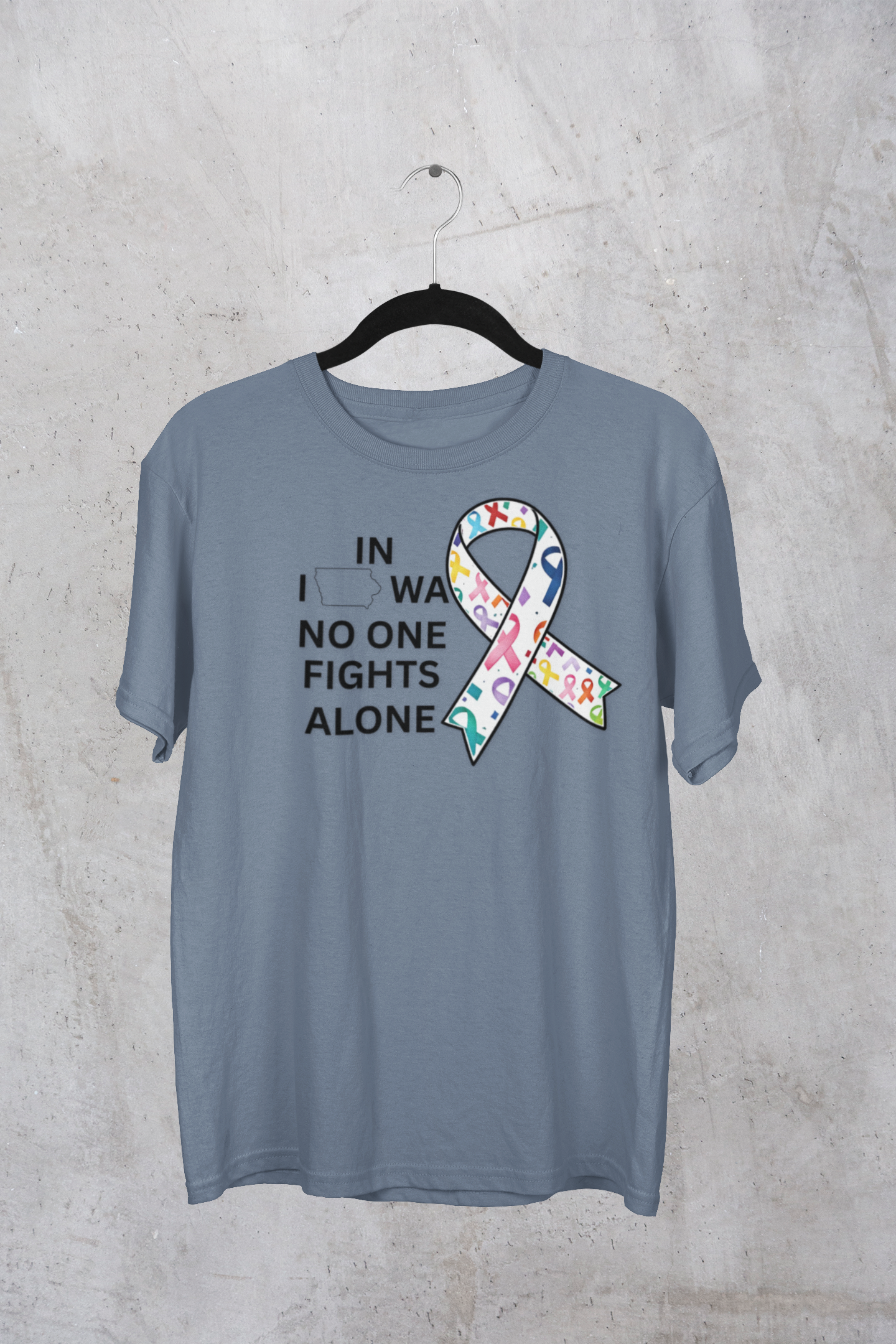 No One Fights Alone In Iowa - All Cancers Support Tee product thumbnail image