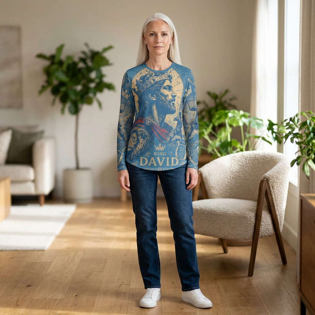 King David Long Sleeve Shirt — Biblical Israel Patriotic UV Protection Top product thumbnail image King David Long Sleeve Shirt — Biblical Israel Patriotic UV Protection Top product thumbnail image