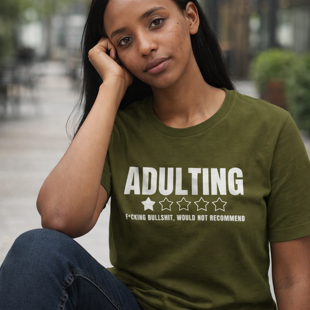 Adulting: 1-Star Rating Unisex Tee product thumbnail image
