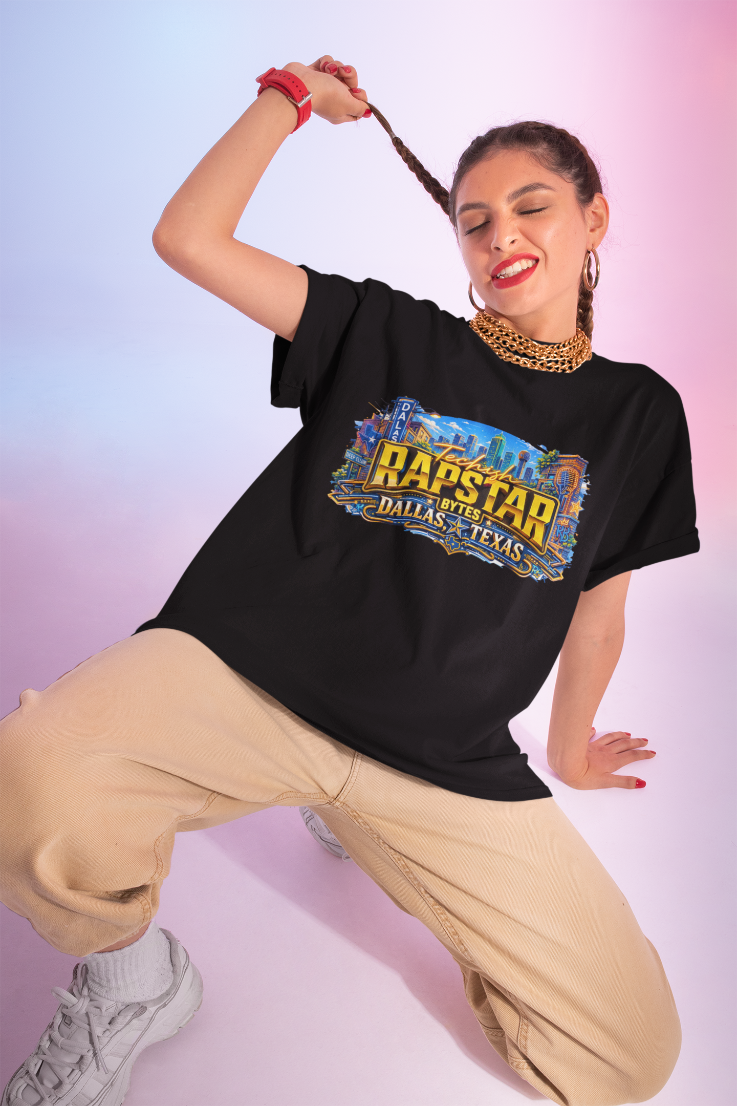 Techish Rapstar Bytes T -Shirt.- Dallas Edition product thumbnail image