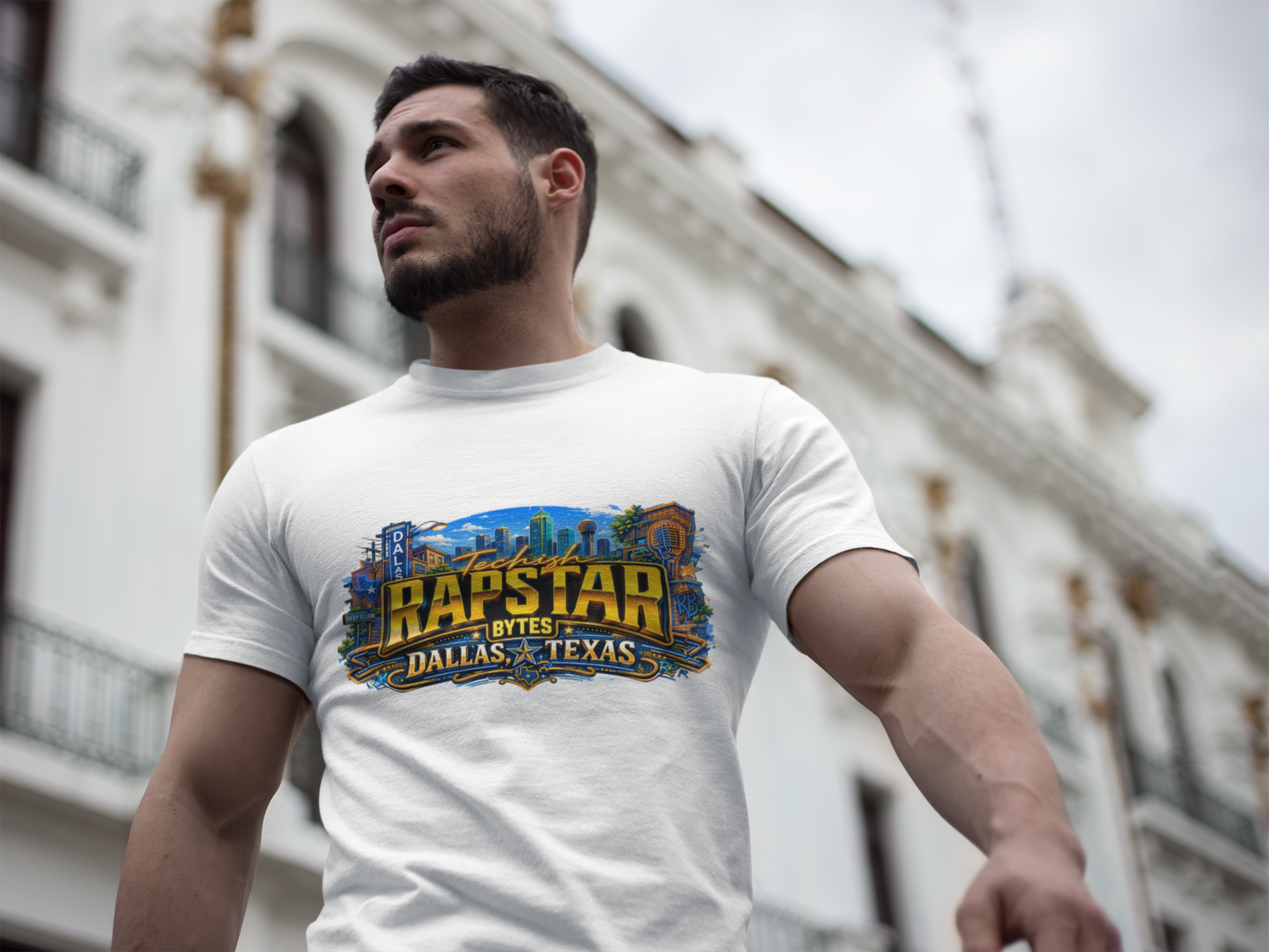 Techish Rapstar Bytes T -Shirt.- Dallas Edition product thumbnail image Techish Rapstar Bytes T -Shirt.- Dallas Edition product thumbnail image