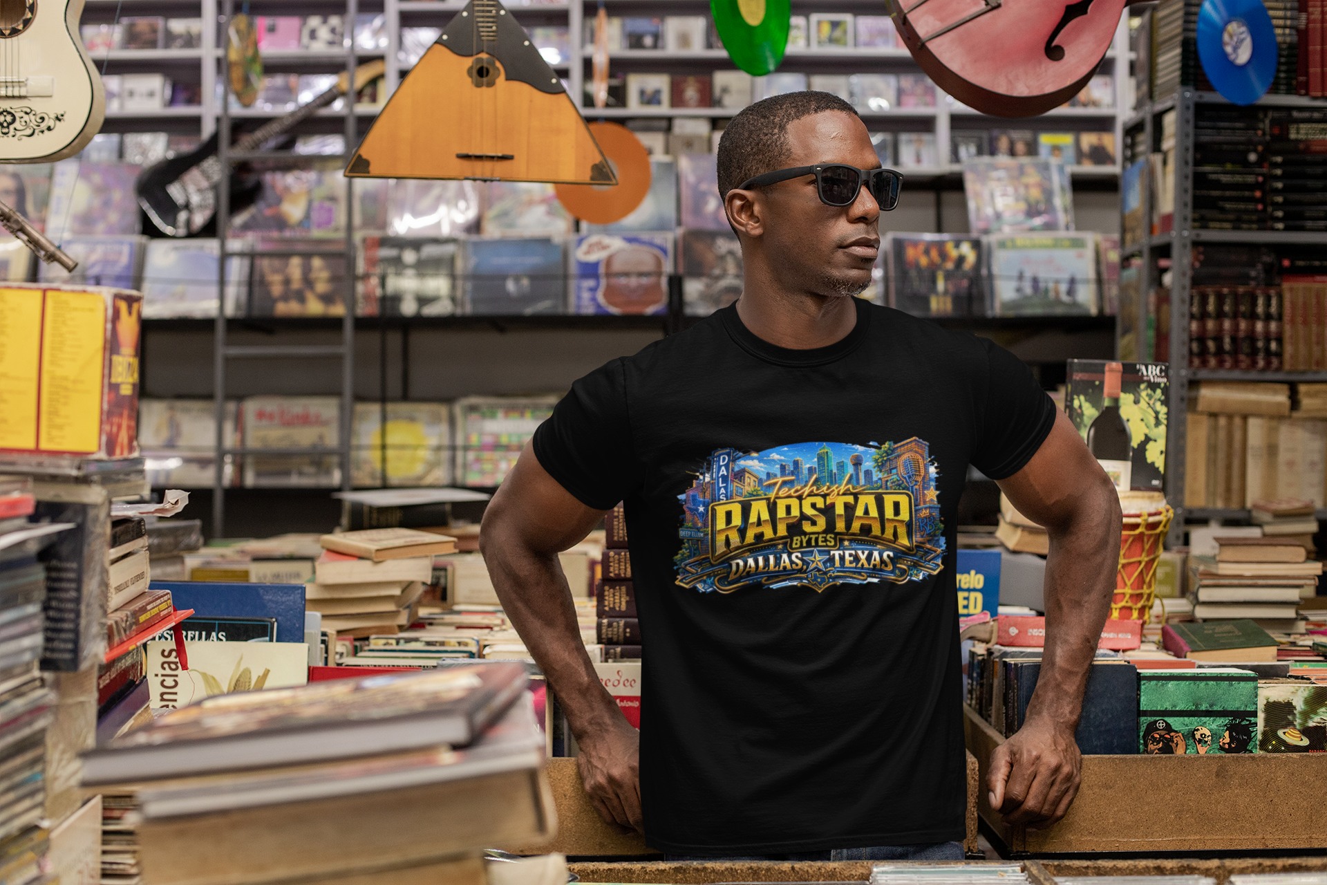 Techish Rapstar Bytes T -Shirt.- Dallas Edition
