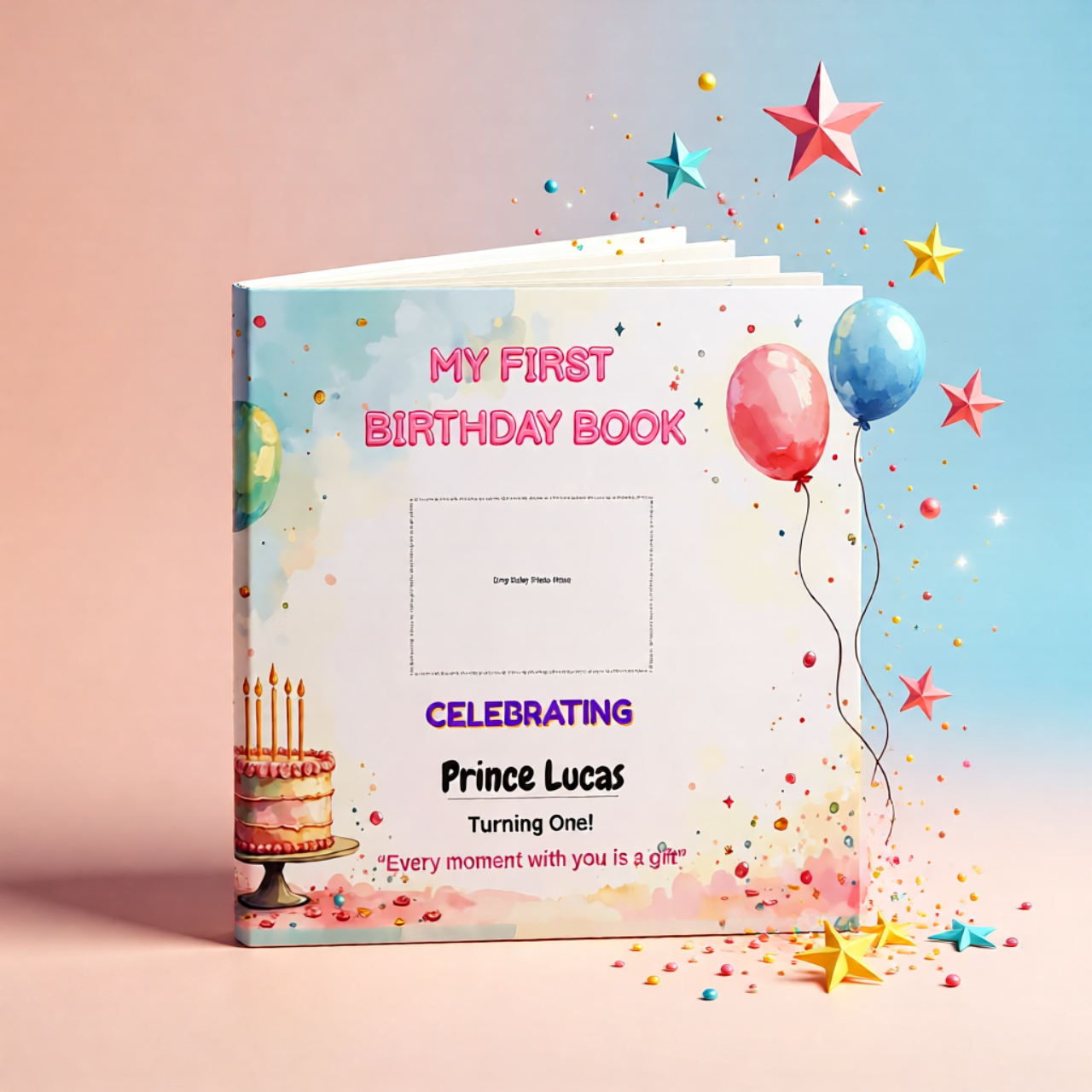 Personalized My First Birthday Hardcover Photobook - 11x8.5 Keepsake Gift for Babies and Moms product thumbnail image