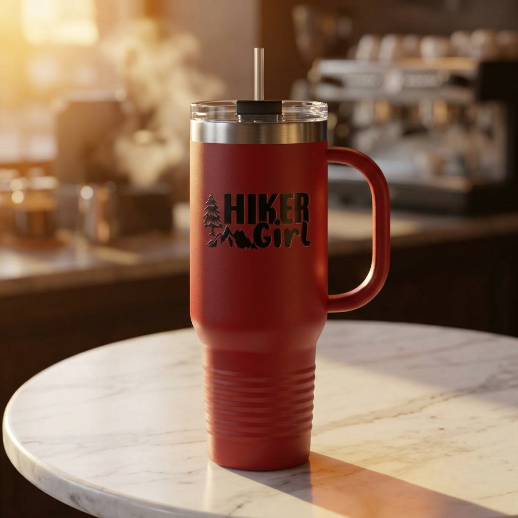 Hiker Girl 40oz Insulated Travel Mug