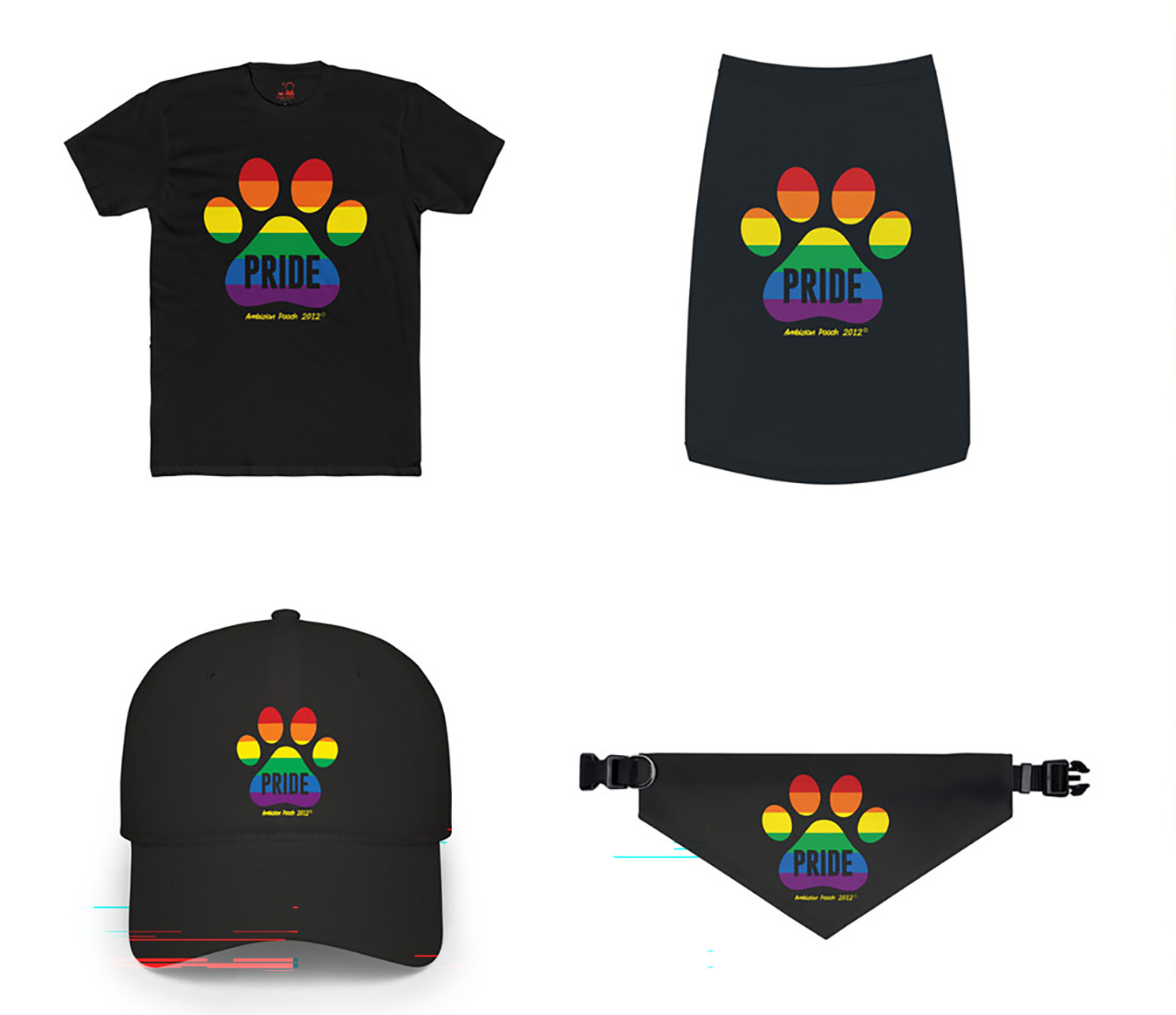 Ambizion Pooch PRIDE Rainbow Paw Pet Tank Top (LGBTQ) product thumbnail image Ambizion Pooch PRIDE Rainbow Paw Pet Tank Top (LGBTQ) product thumbnail image