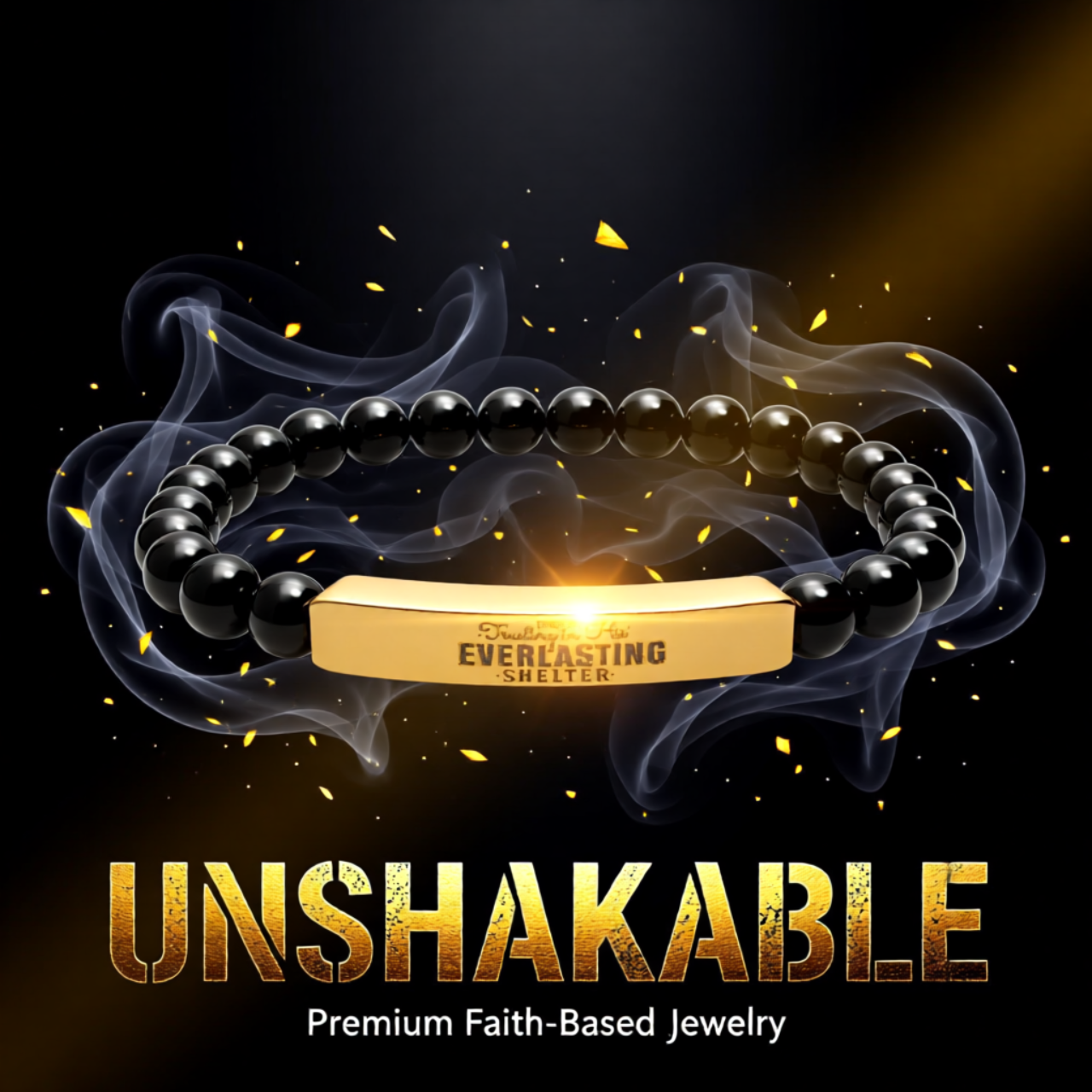 Custom Engraved Bar Bracelet | Unique Stretch Beaded Gift for Mom and Dad product thumbnail image