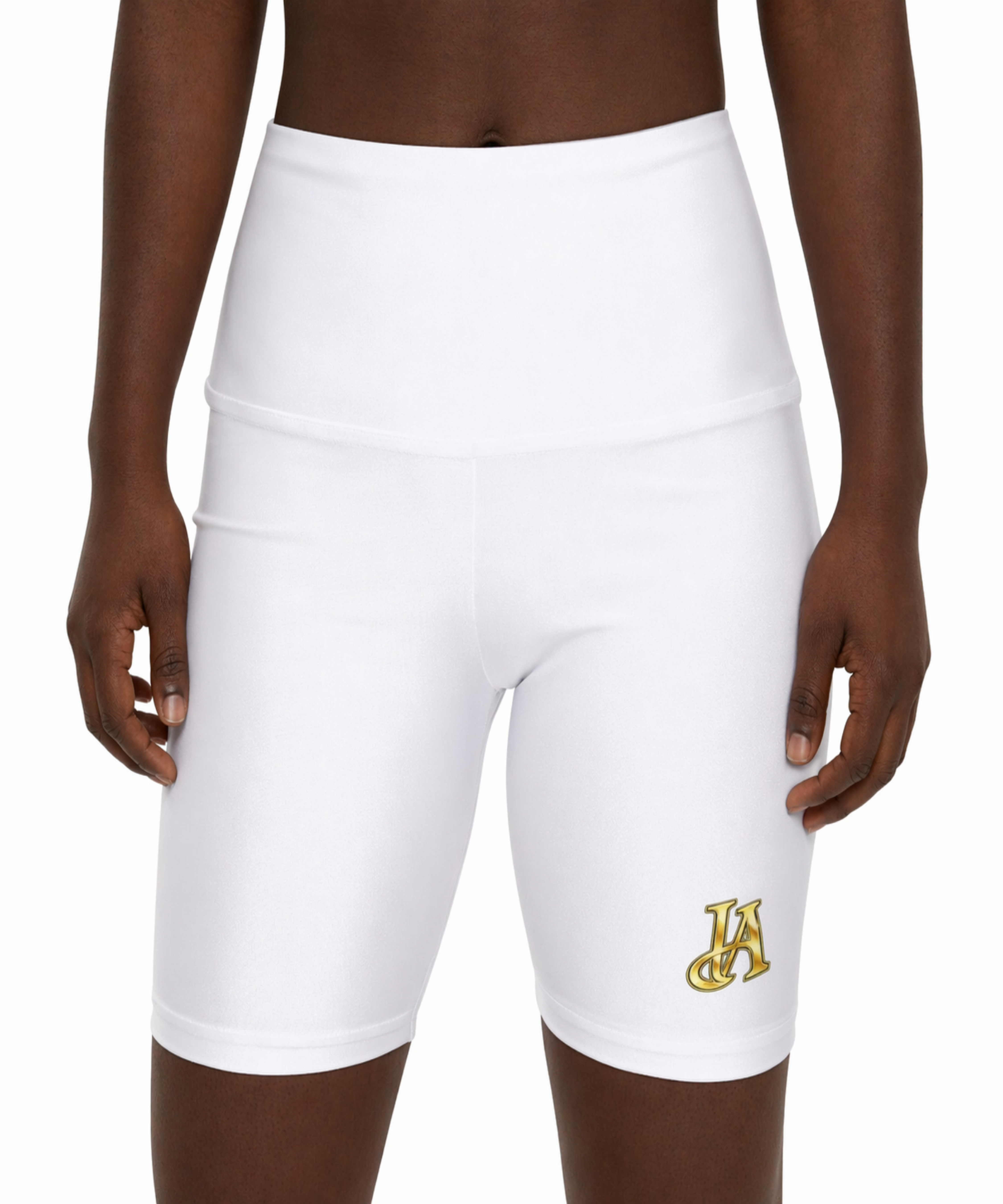WOMEN'S HEAVEN APPROVED-Workout Shorts — HA Monogram Logo Athletic Biker Shorts. Devine Comfort. Perfect Motivational Gift product thumbnail image