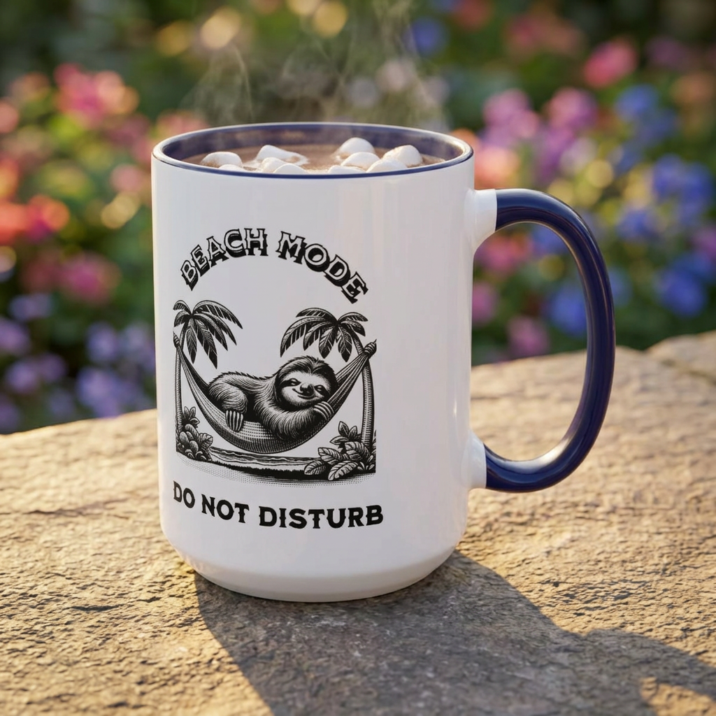 Beach Mode Sloth Coffee Mug - 11oz & 15oz - Do Not Disturb product thumbnail image Beach Mode Sloth Coffee Mug - 11oz & 15oz - Do Not Disturb product thumbnail image
