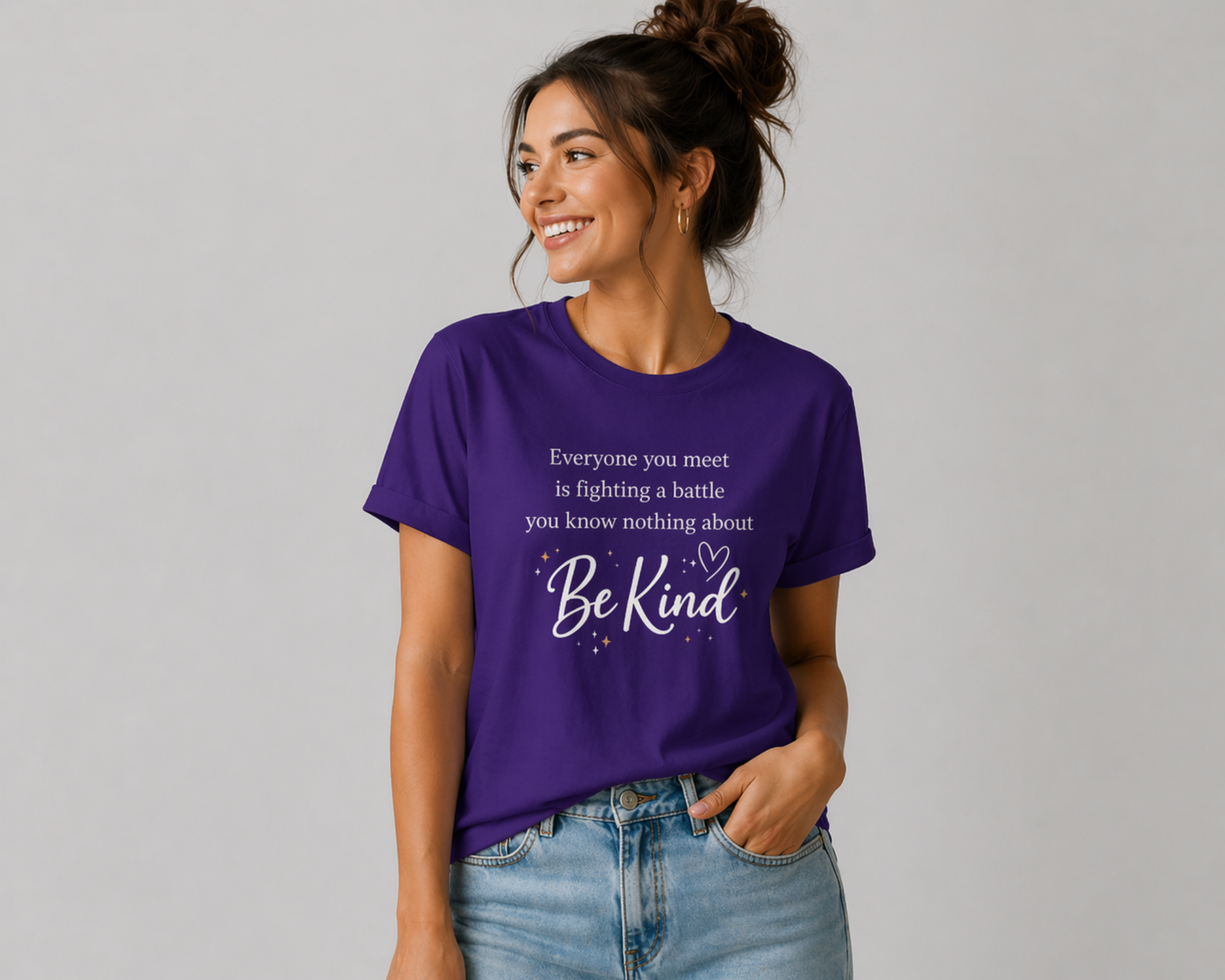 Be Kind T-Shirt — “Fight Your Battle” Inspirational Graphic Tee product thumbnail image