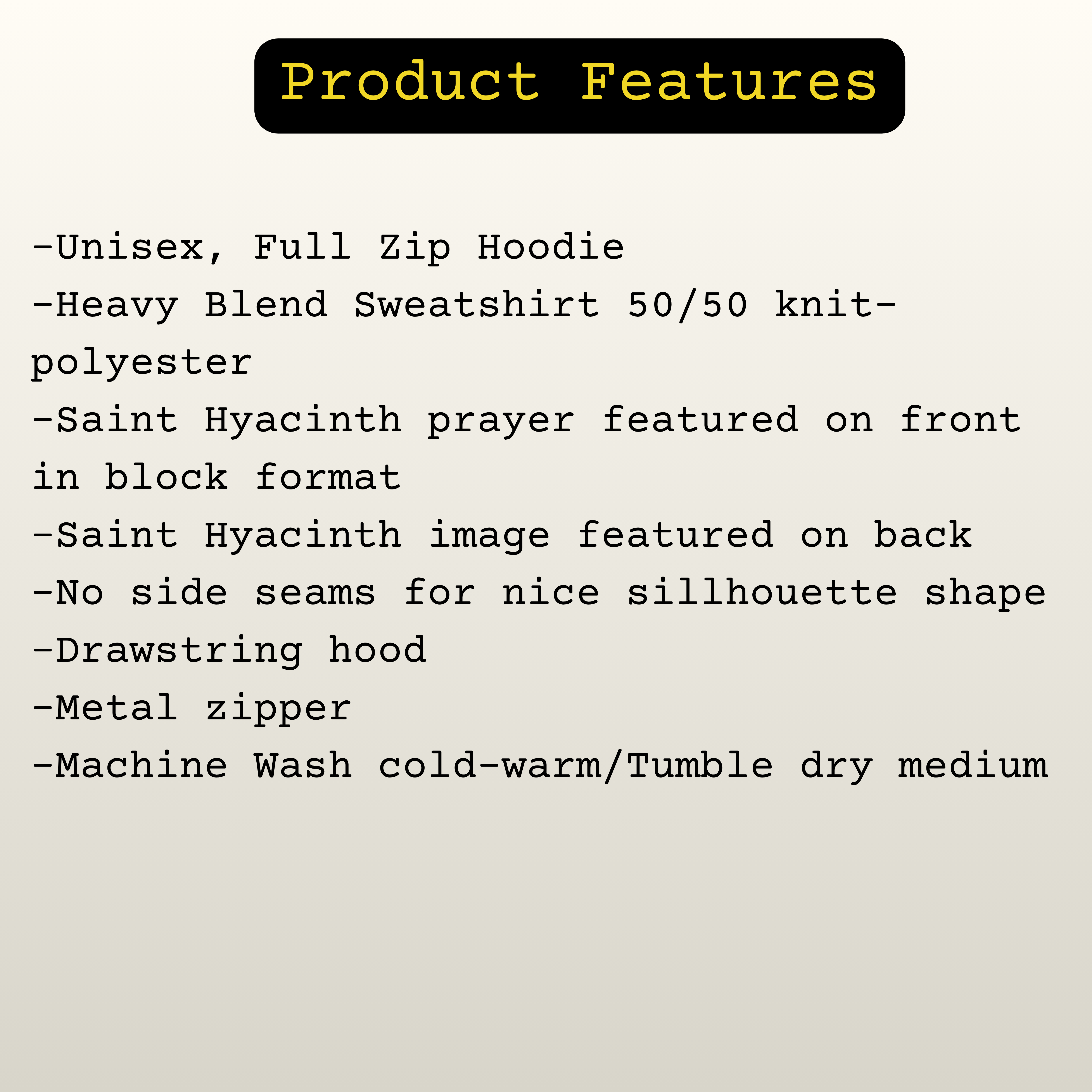 Saint Hyacinth Patron Saint of Weightlifters: Unisex Full Zip Hoodie product thumbnail image