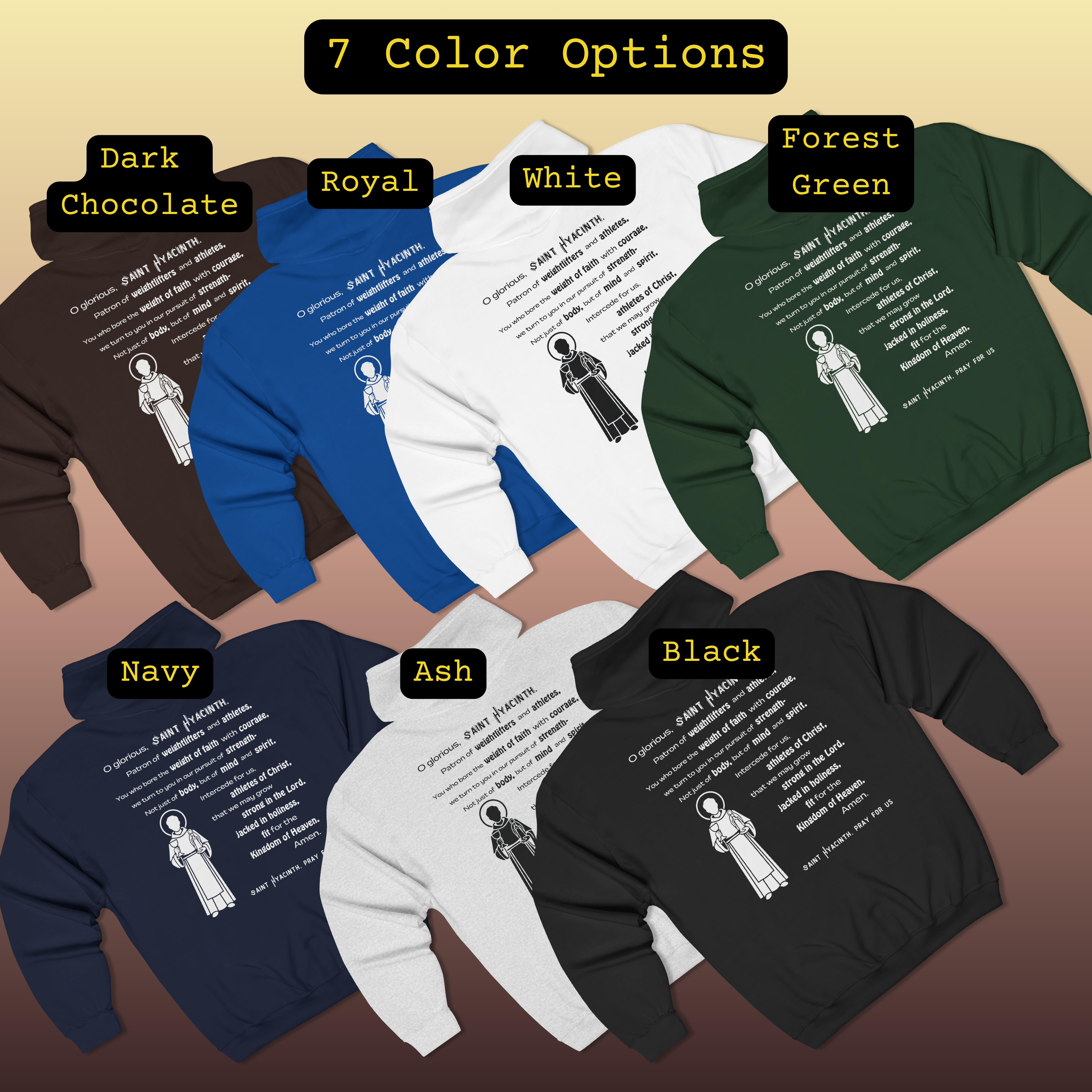Saint Hyacinth Patron Saint of Weightlifters: Unisex Full Zip Hoodie product thumbnail image Saint Hyacinth Patron Saint of Weightlifters: Unisex Full Zip Hoodie product thumbnail image
