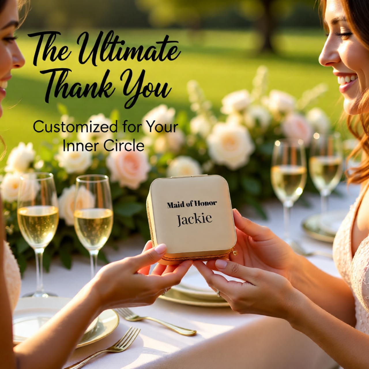 Maid of Honor Personalized Jewelry Travel Case | Compact Bridesmaid Ring Organizer product thumbnail image