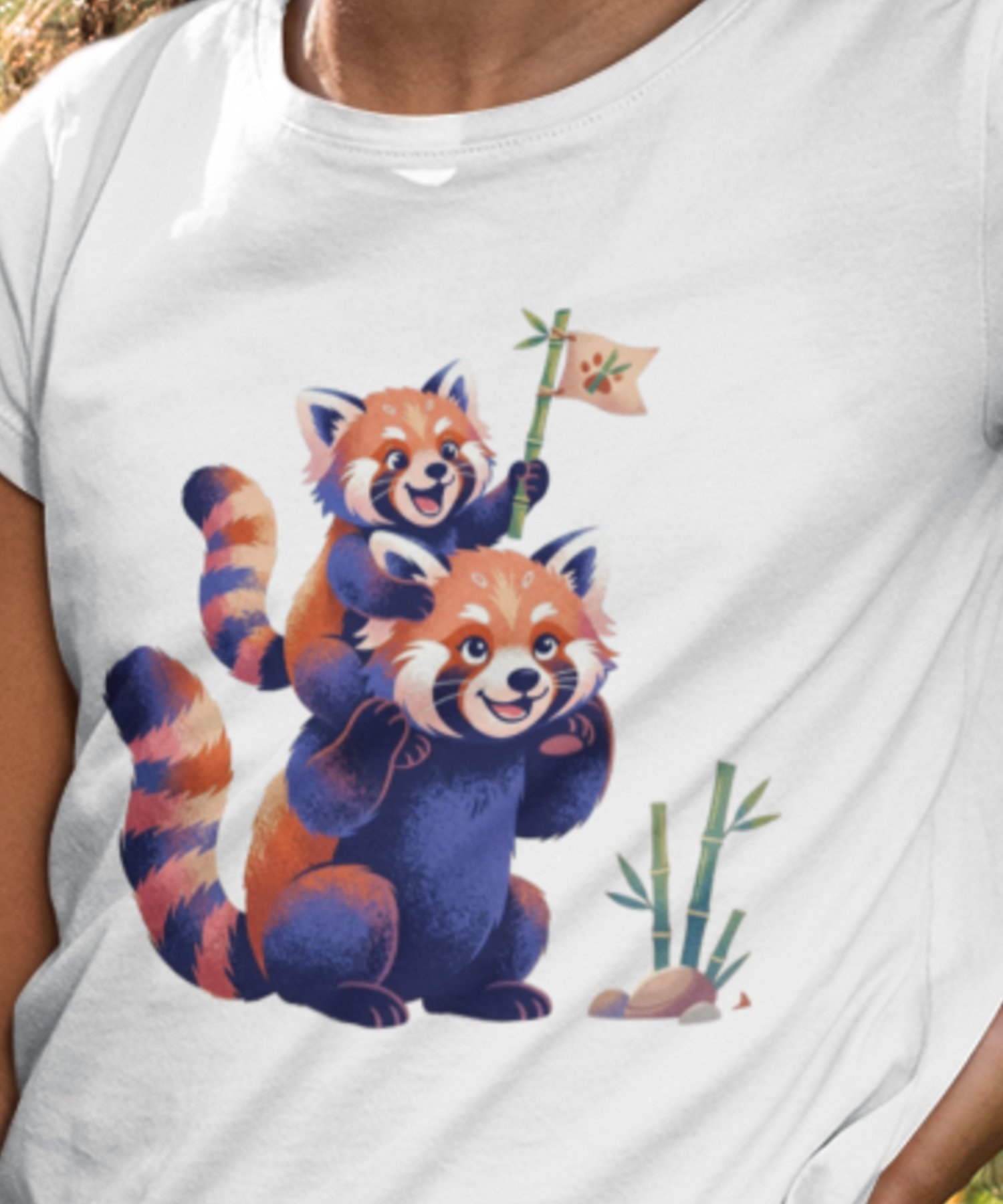 Red Panda Mother &amp; Daughter Gildan Unisex Kids T-Shirt, Cute Cartoon Animal Lovers Hiking Parent &amp; Baby Design, Mother's Day Gift Tee