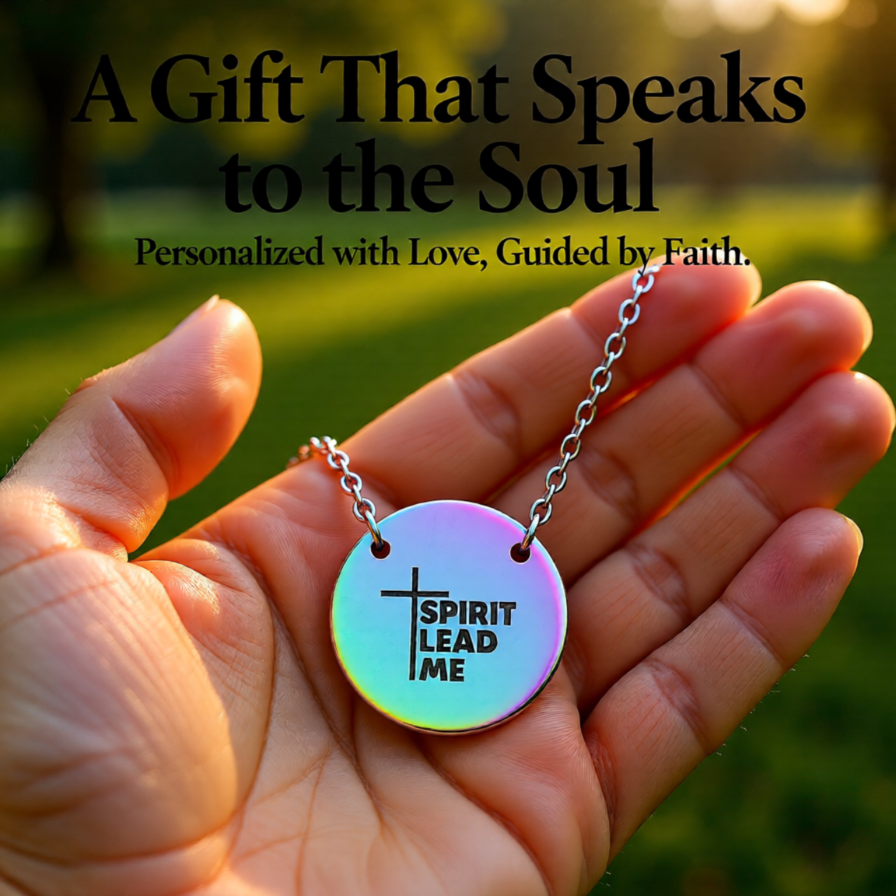 Engraved Circle Necklace "Spirit Lead Me" – Christian Cross Pendant, Inspirational Gift | Unique gift for all occasions product thumbnail image Engraved Circle Necklace "Spirit Lead Me" – Christian Cross Pendant, Inspirational Gift | Unique gift for all occasions product thumbnail image