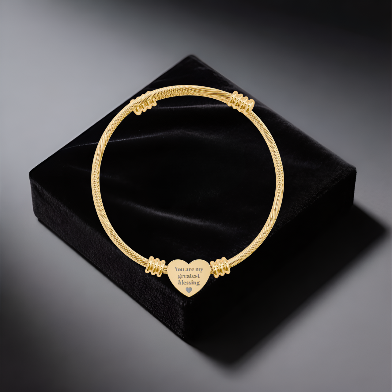 Heart Cuff Bracelet with Personalization | Stylish Cable Wire Bangle for Him & Her | Unique Gifts for Mom and Dad product thumbnail image Heart Cuff Bracelet with Personalization | Stylish Cable Wire Bangle for Him & Her | Unique Gifts for Mom and Dad product thumbnail image