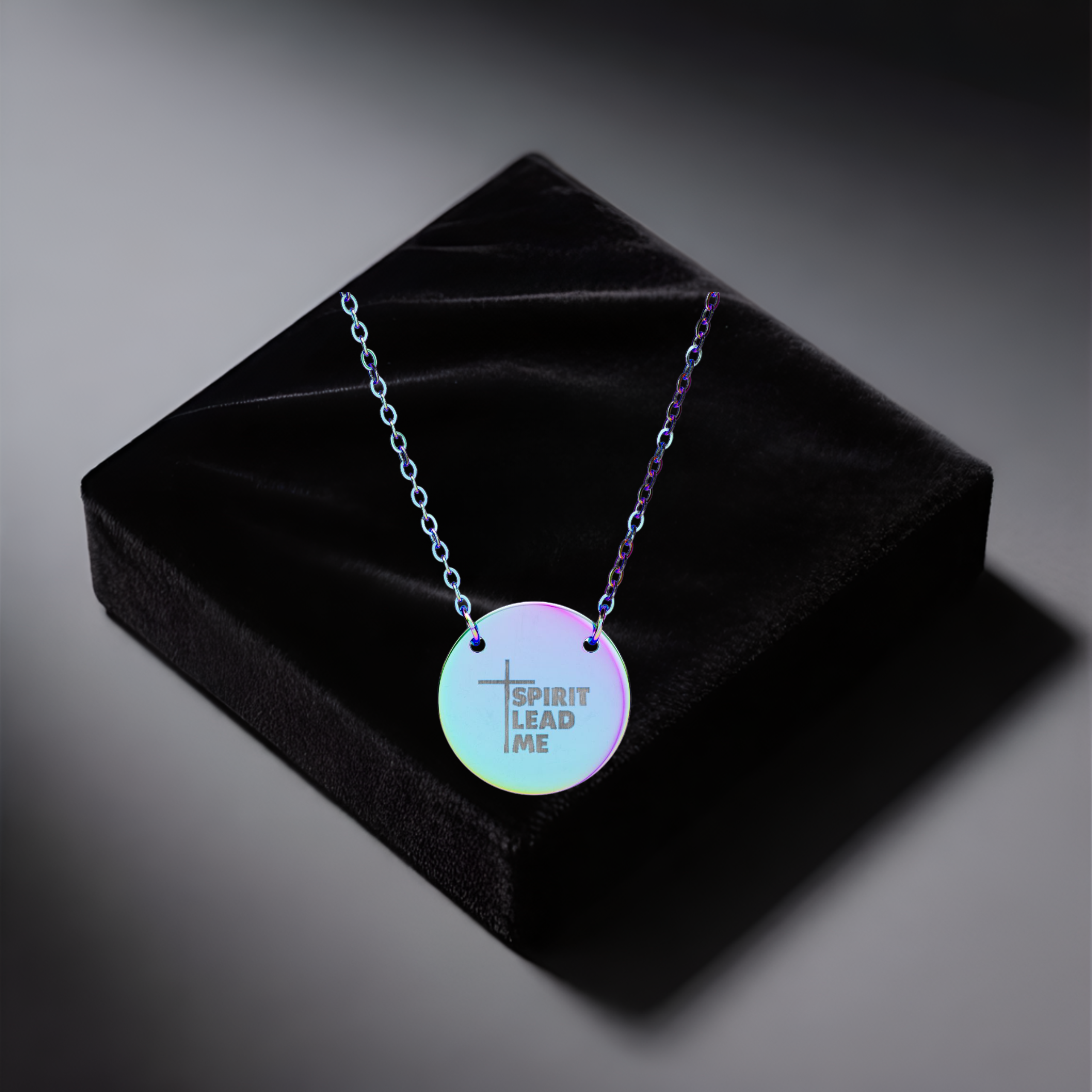 Engraved Circle Necklace "Spirit Lead Me" – Christian Cross Pendant, Inspirational Gift | Unique gift for all occasions product thumbnail image Engraved Circle Necklace "Spirit Lead Me" – Christian Cross Pendant, Inspirational Gift | Unique gift for all occasions product thumbnail image