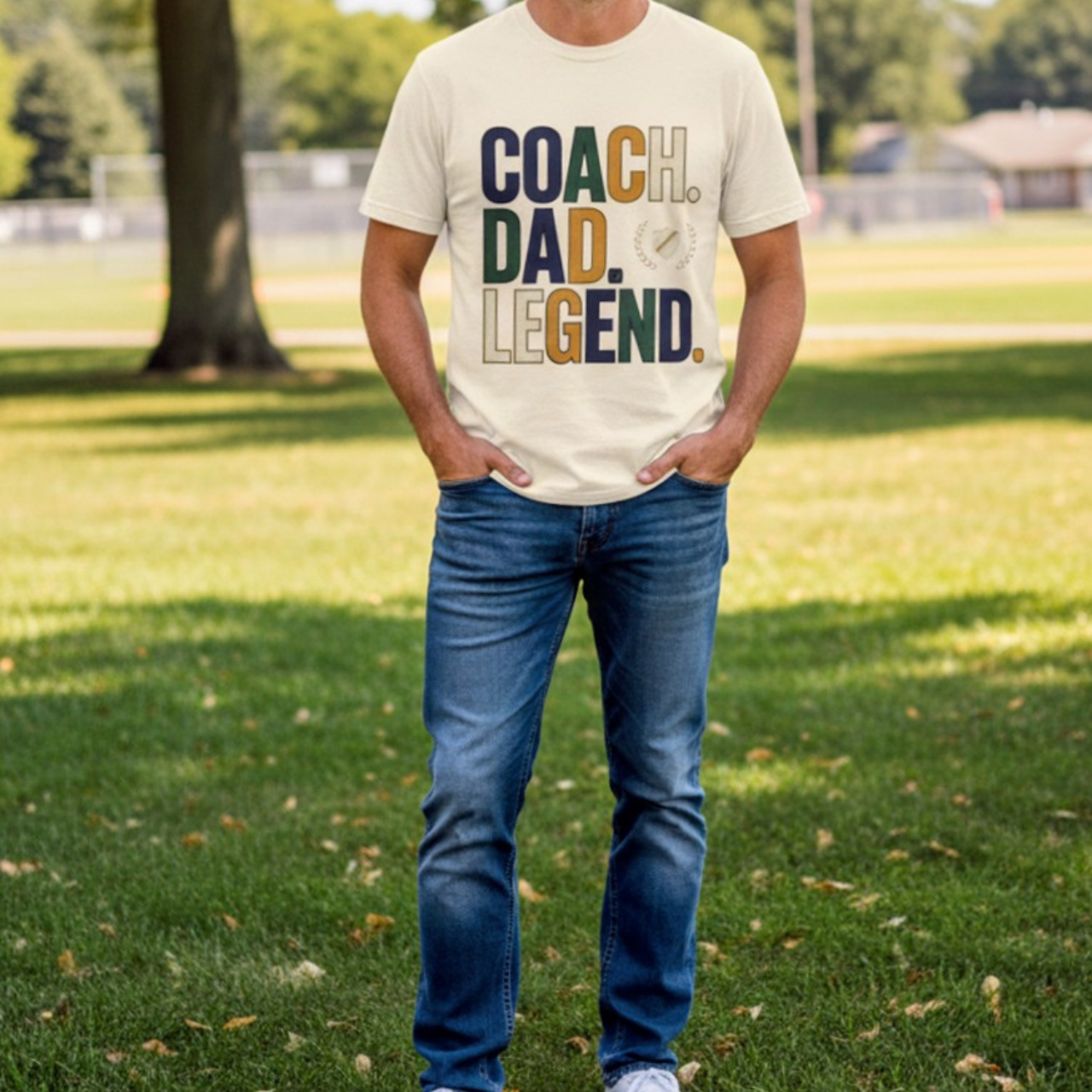 Coach. Dad. Legend. T-Shirt product thumbnail image