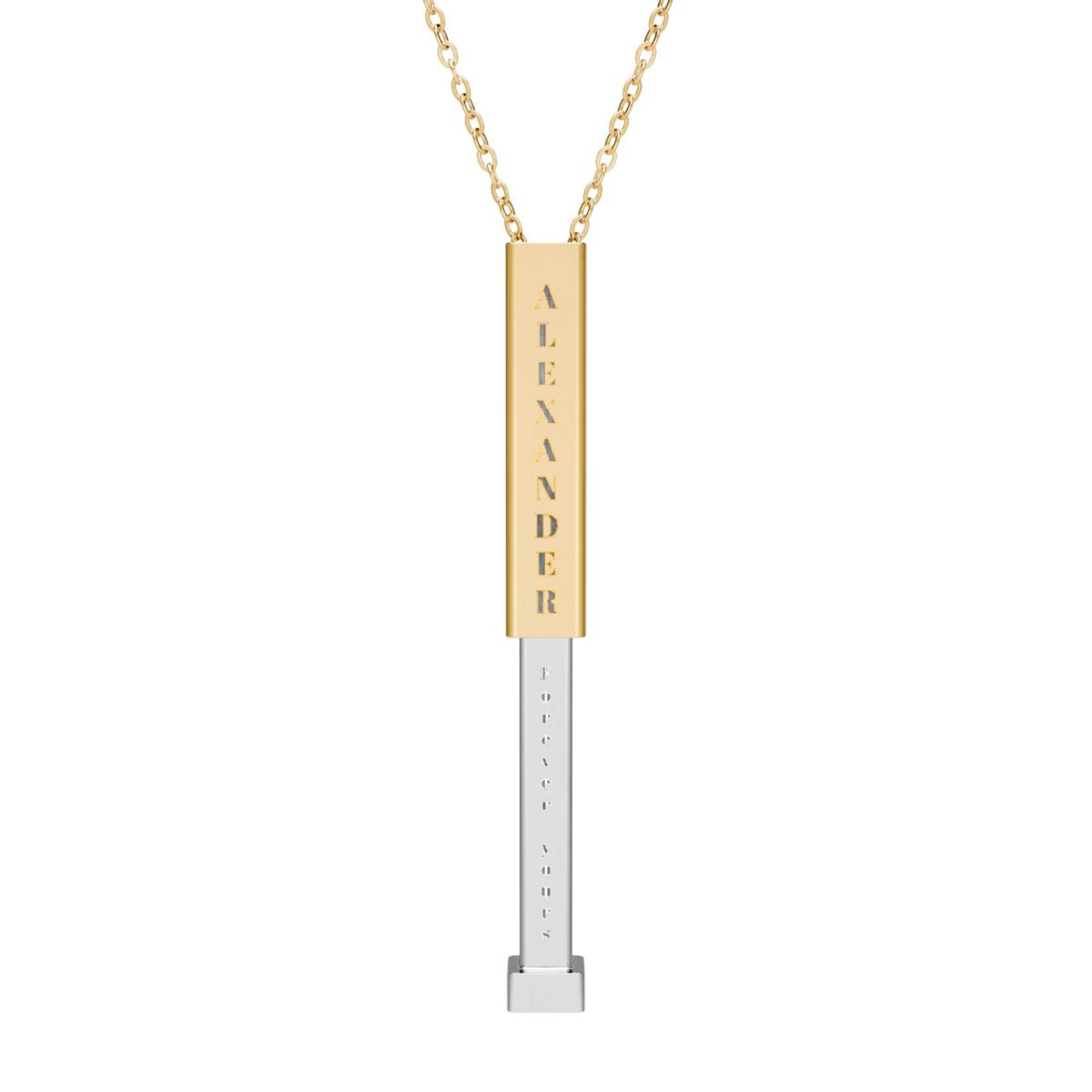 Personalized Sliding Bar Necklace | Custom Secret Message Engraving | Perfect Gift for Him &amp; Her product thumbnail image