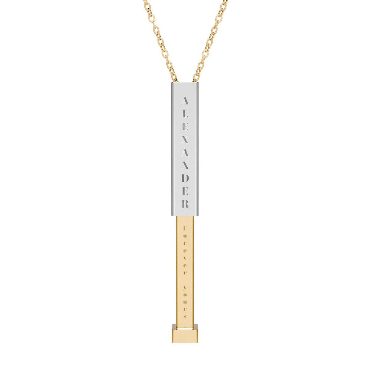 Personalized Sliding Bar Necklace | Custom Secret Message Engraving | Perfect Gift for Him &amp; Her product thumbnail image