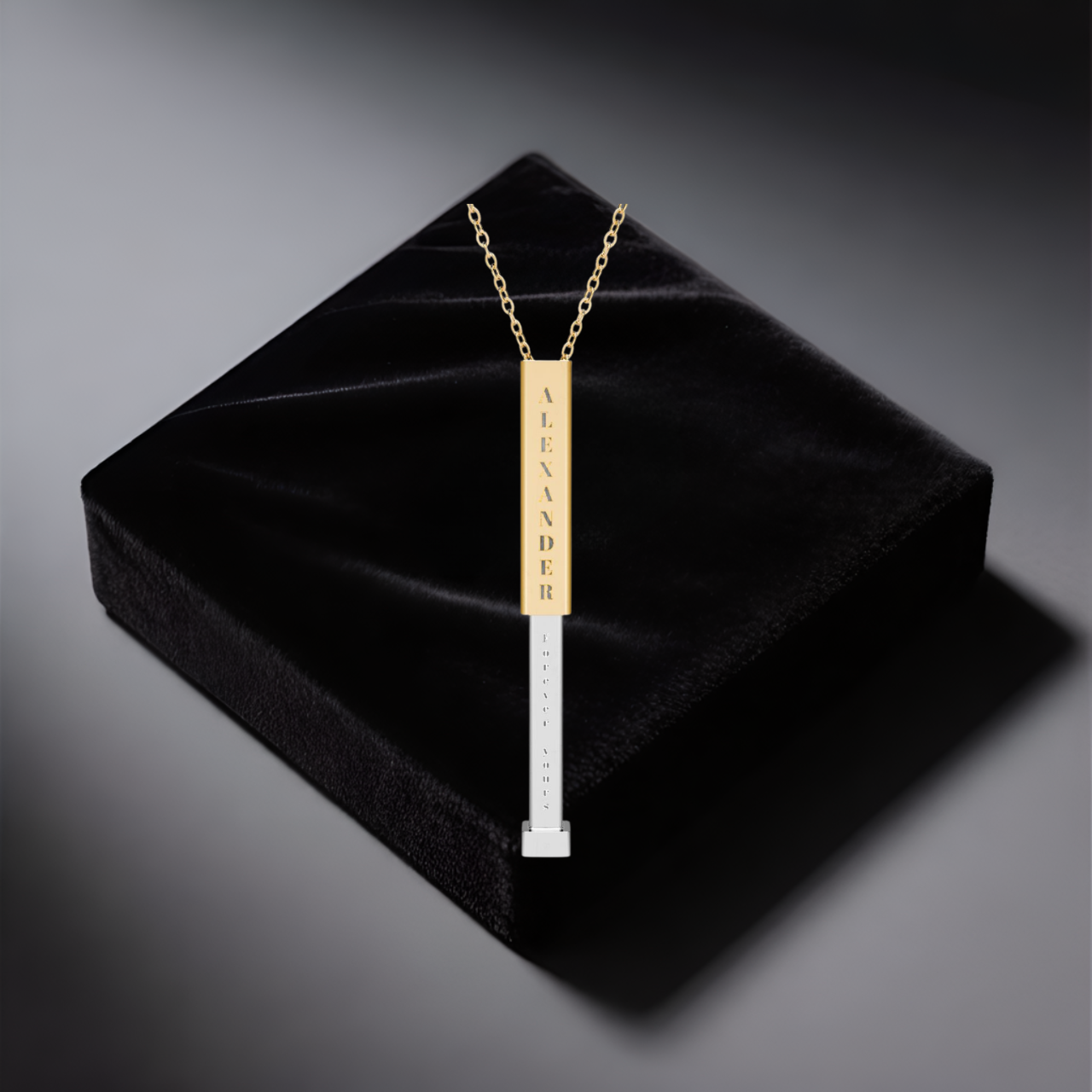 Personalized Sliding Bar Necklace | Custom Secret Message Engraving | Perfect Gift for Him &amp; Her product thumbnail image