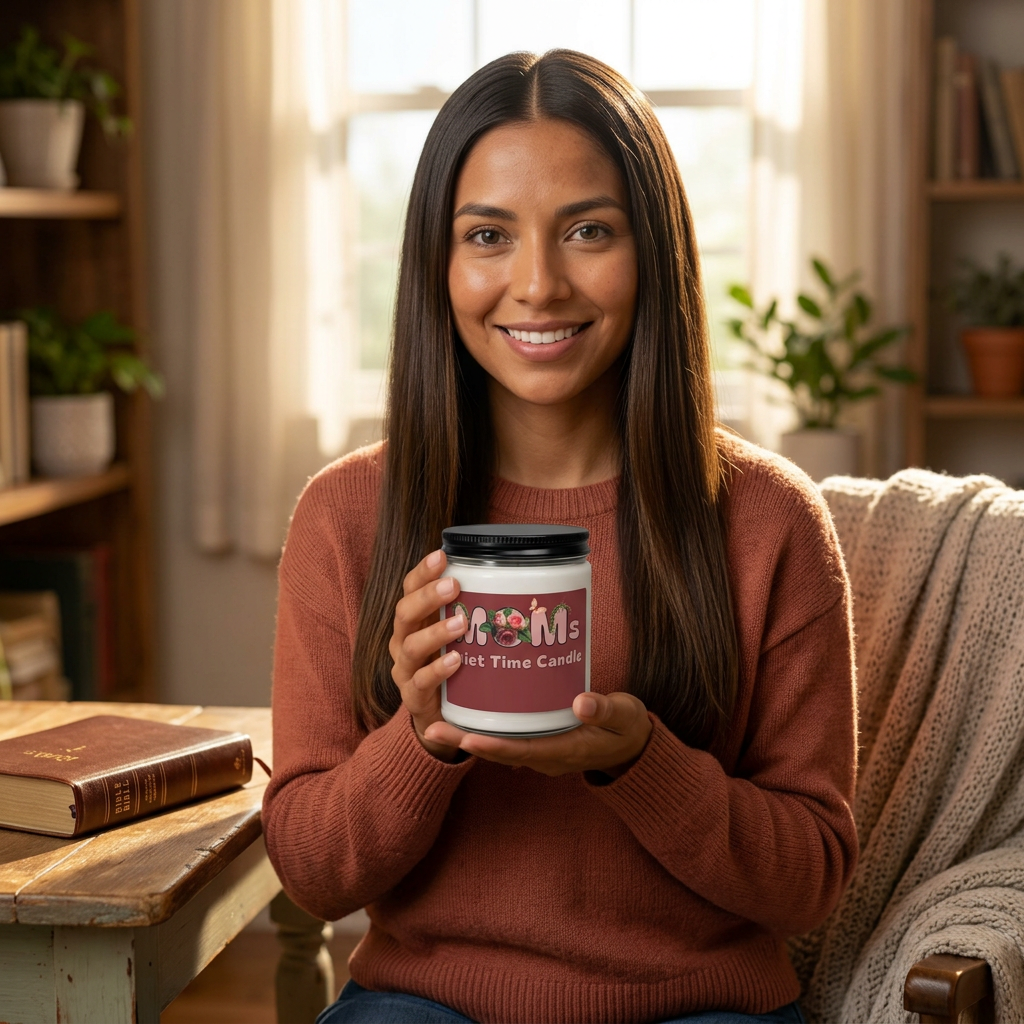 Mom’s Quiet Time Scented Soy Candle — 9oz glass jar 7 scented, 1 unscented, Mother's Day gift product thumbnail image