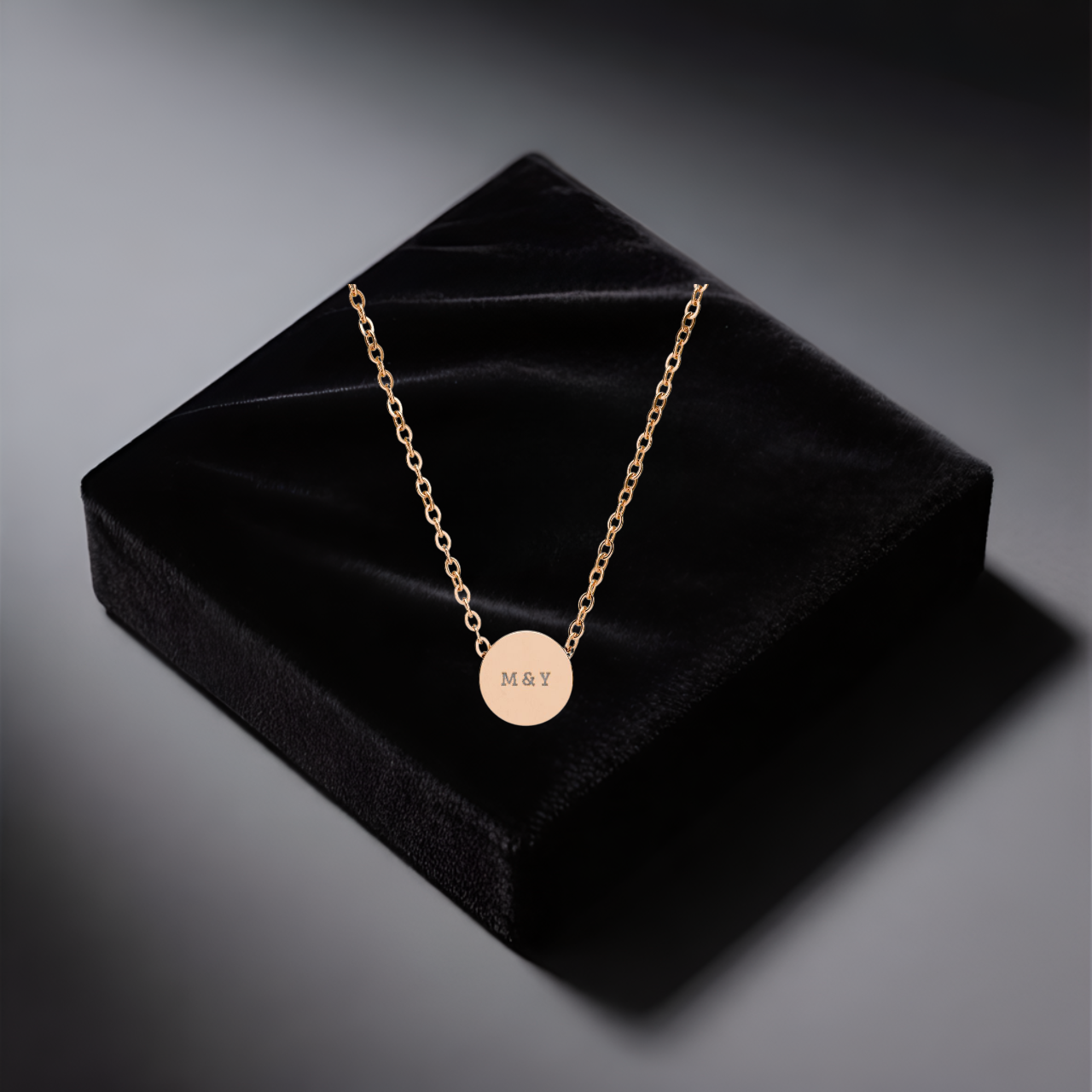 Custom Engraved Circle Pendant Necklace | Silver or Gold Jewelry Gift for Him &amp; Her