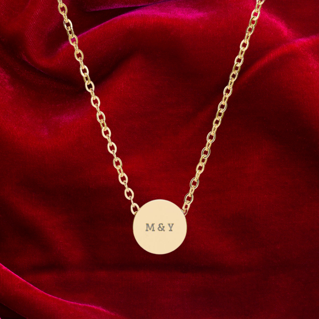 Custom Engraved Circle Pendant Necklace | Silver or Gold Jewelry Gift for Him & Her product thumbnail image Custom Engraved Circle Pendant Necklace | Silver or Gold Jewelry Gift for Him & Her product thumbnail image