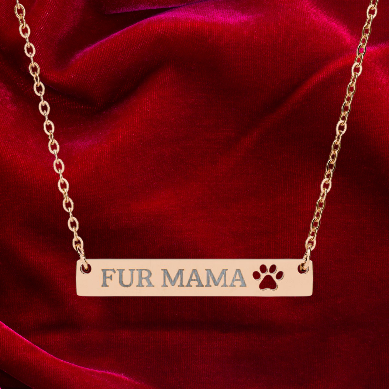 Pet Lover Jewelry | Customized Fur Mama Necklace with Paw Cutout Pendant product thumbnail image Pet Lover Jewelry | Customized Fur Mama Necklace with Paw Cutout Pendant product thumbnail image