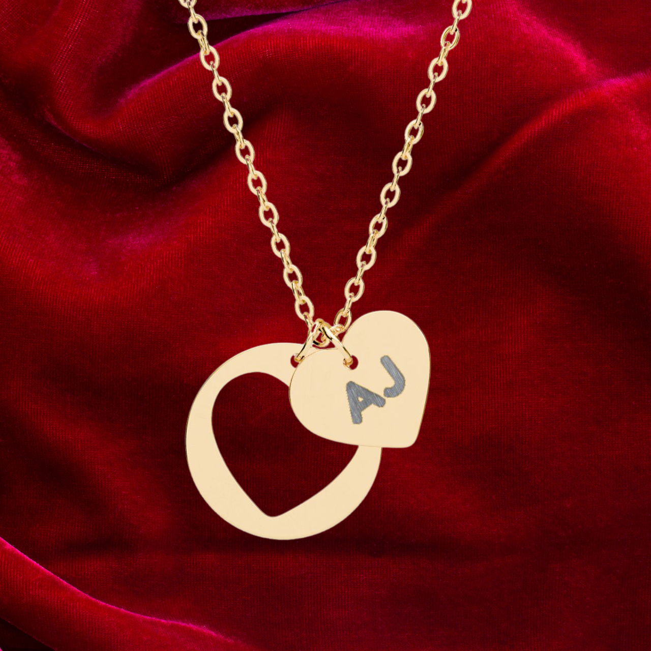 Personalized Engraved Initial Heart Cutout Necklace | Custom Heart Pendant for Him or Her product thumbnail image Personalized Engraved Initial Heart Cutout Necklace | Custom Heart Pendant for Him or Her product thumbnail image