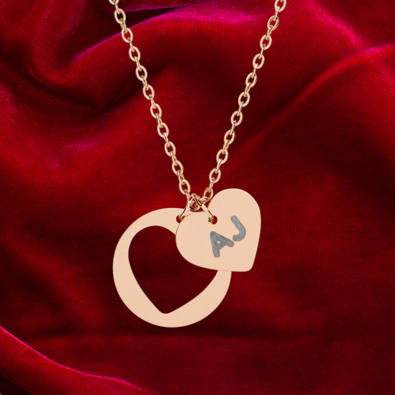 Personalized Engraved Initial Heart Cutout Necklace | Custom Heart Pendant for Him or Her product thumbnail image Personalized Engraved Initial Heart Cutout Necklace | Custom Heart Pendant for Him or Her product thumbnail image