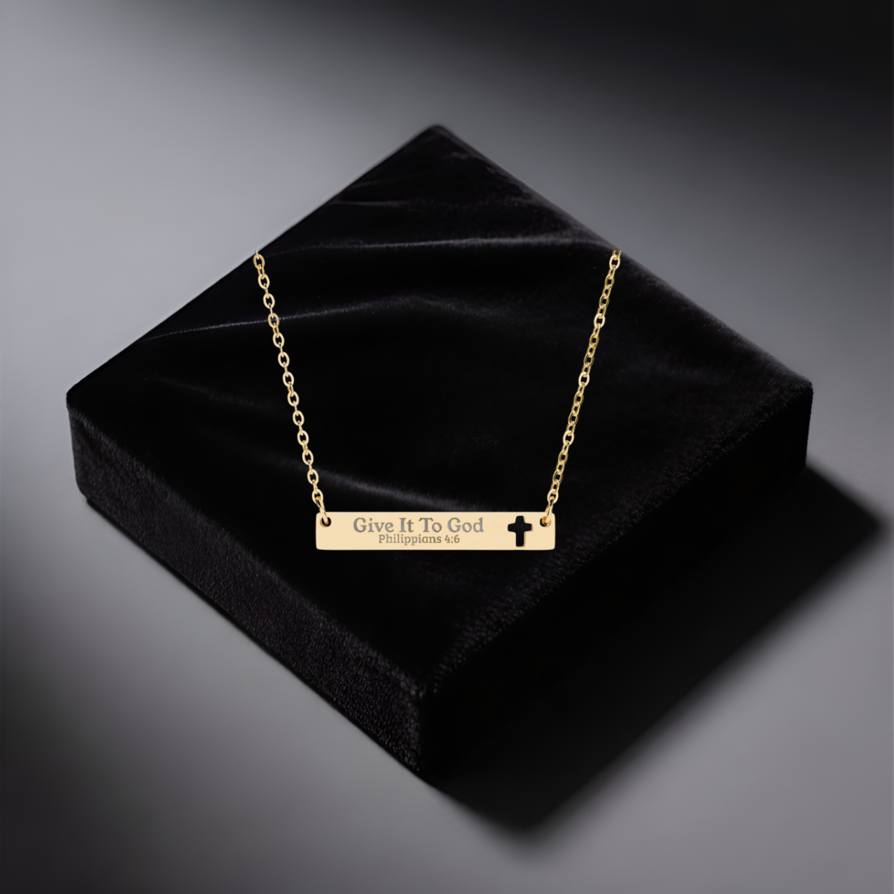 Personalized Cutout Cross Bar Necklace Glory to God Faith Jewelry | Perfect Gift for Him or Her product thumbnail image Personalized Cutout Cross Bar Necklace Glory to God Faith Jewelry | Perfect Gift for Him or Her product thumbnail image