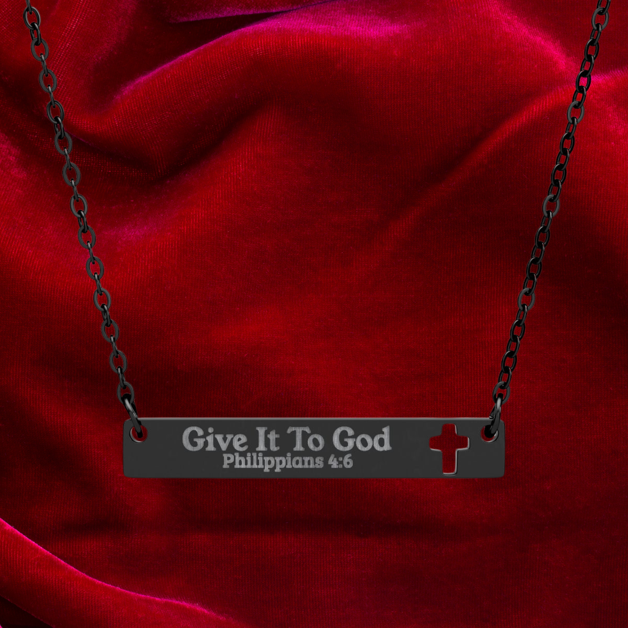 Personalized Cutout Cross Bar Necklace Glory to God Faith Jewelry | Perfect Gift for Him or Her product thumbnail image Personalized Cutout Cross Bar Necklace Glory to God Faith Jewelry | Perfect Gift for Him or Her product thumbnail image