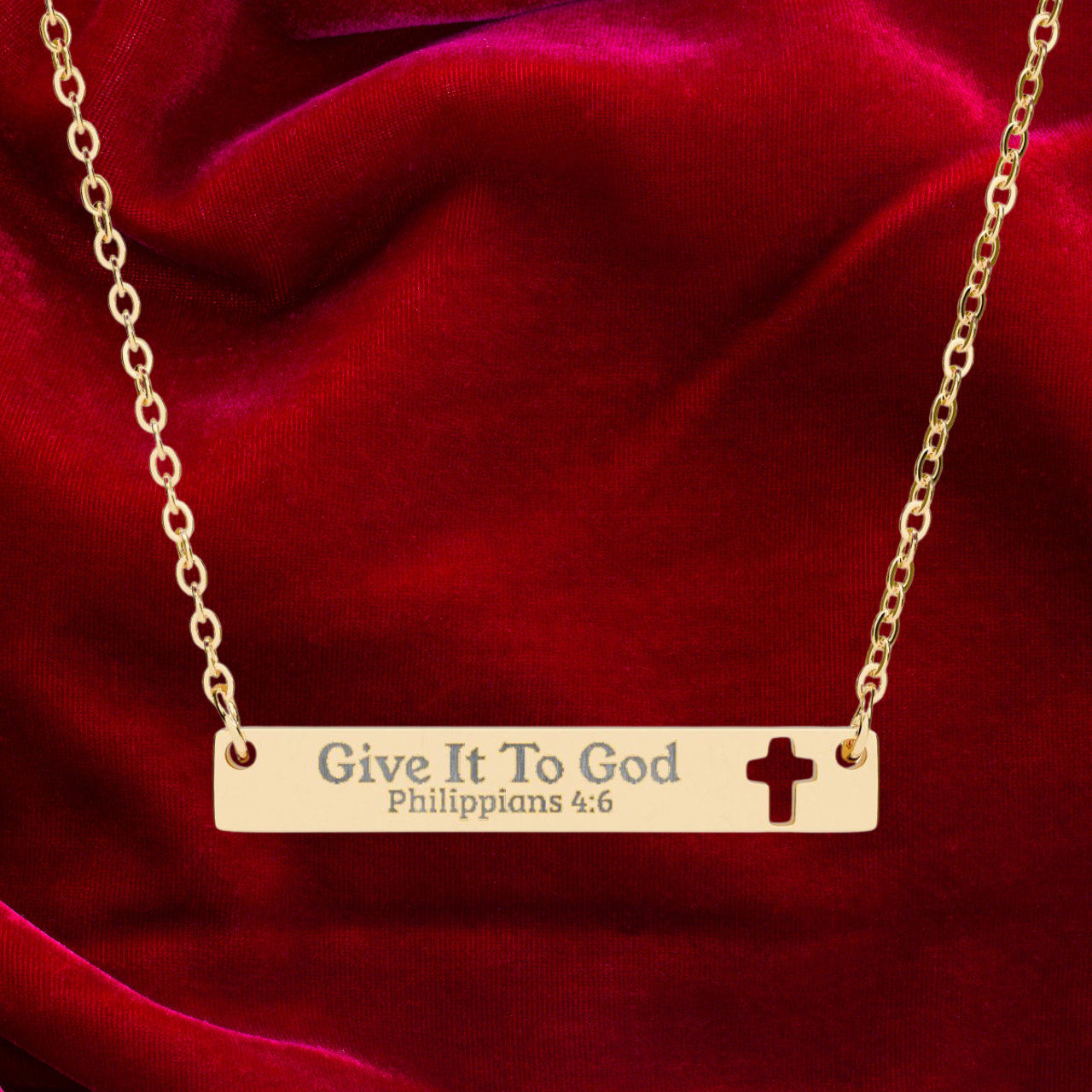 Personalized Cutout Cross Bar Necklace Glory to God Faith Jewelry | Perfect Gift for Him or Her product thumbnail image Personalized Cutout Cross Bar Necklace Glory to God Faith Jewelry | Perfect Gift for Him or Her product thumbnail image