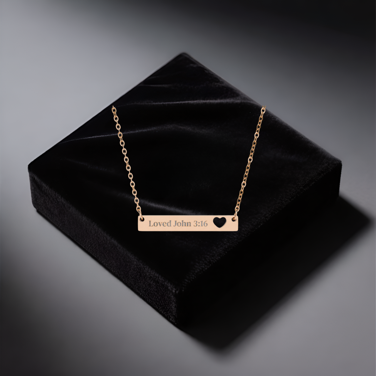 Personalized Engraved Heart Necklace | John 3:16 Scripture Gift for Him &amp; Her product thumbnail image