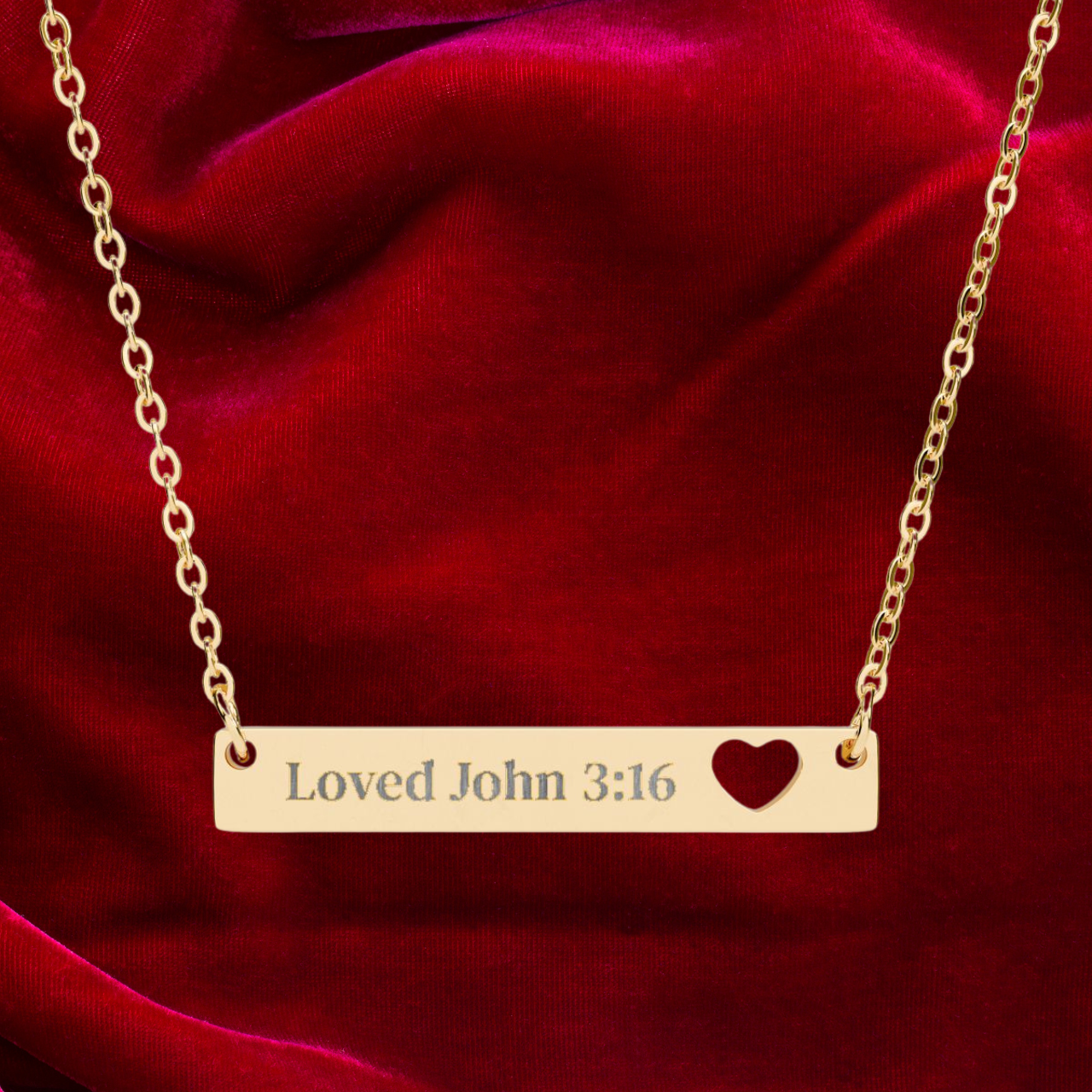 Personalized Engraved Heart Necklace | John 3:16 Scripture Gift for Him & Her product thumbnail image Personalized Engraved Heart Necklace | John 3:16 Scripture Gift for Him & Her product thumbnail image