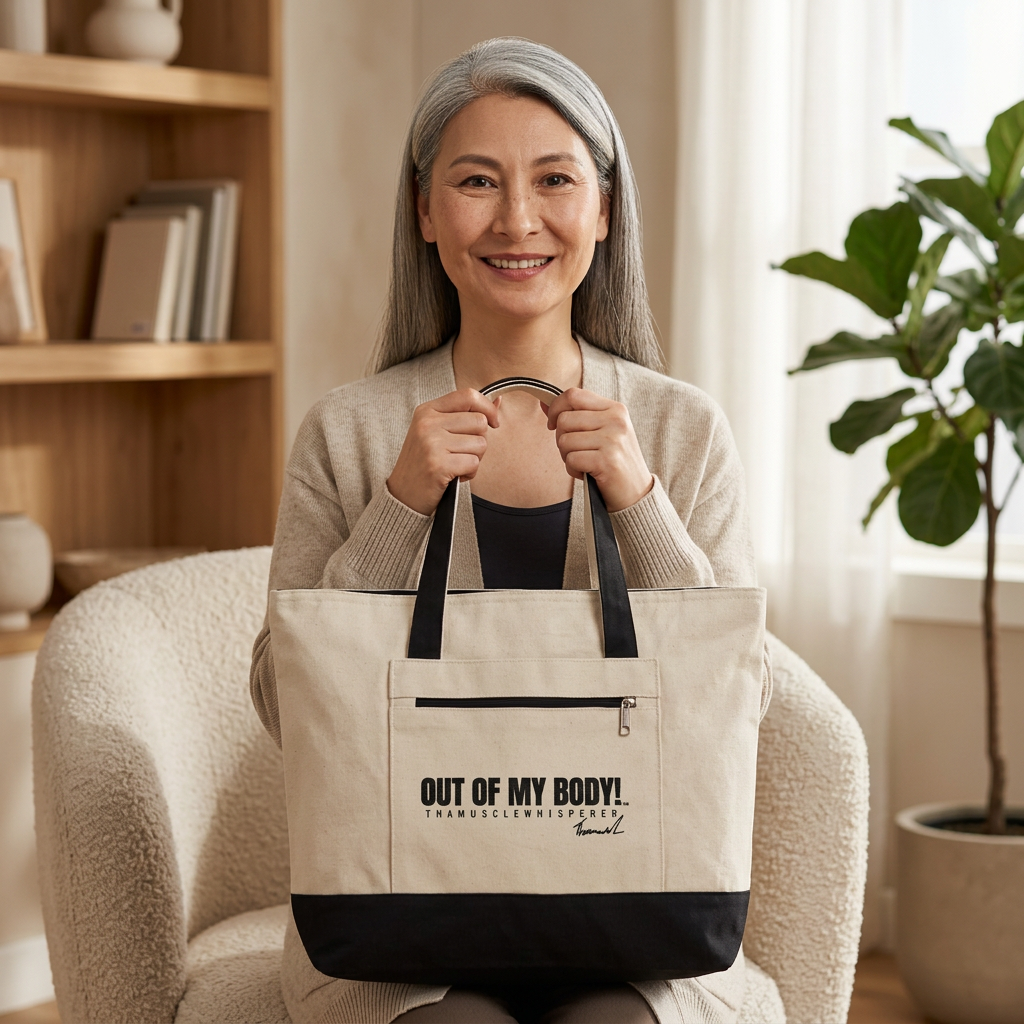 "Out Of My Body™" ThaMuscleWhisperer Zippered Beach & Everyday Tote