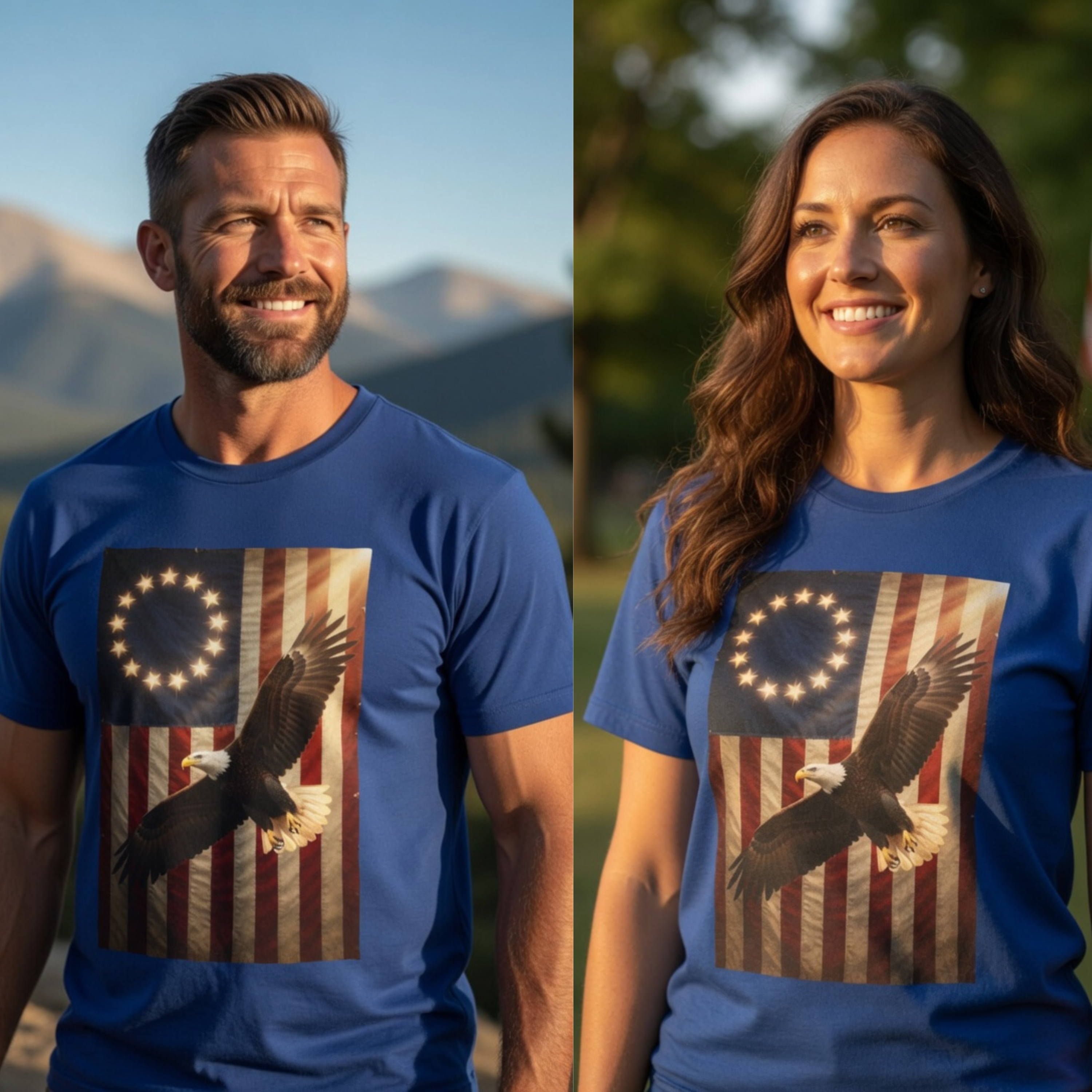 Patriotic Eagle Unisex T-Shirt - Betsy Ross Flag &amp; 1776 Tribute - USA 250, 1776-2026 product thumbnail image